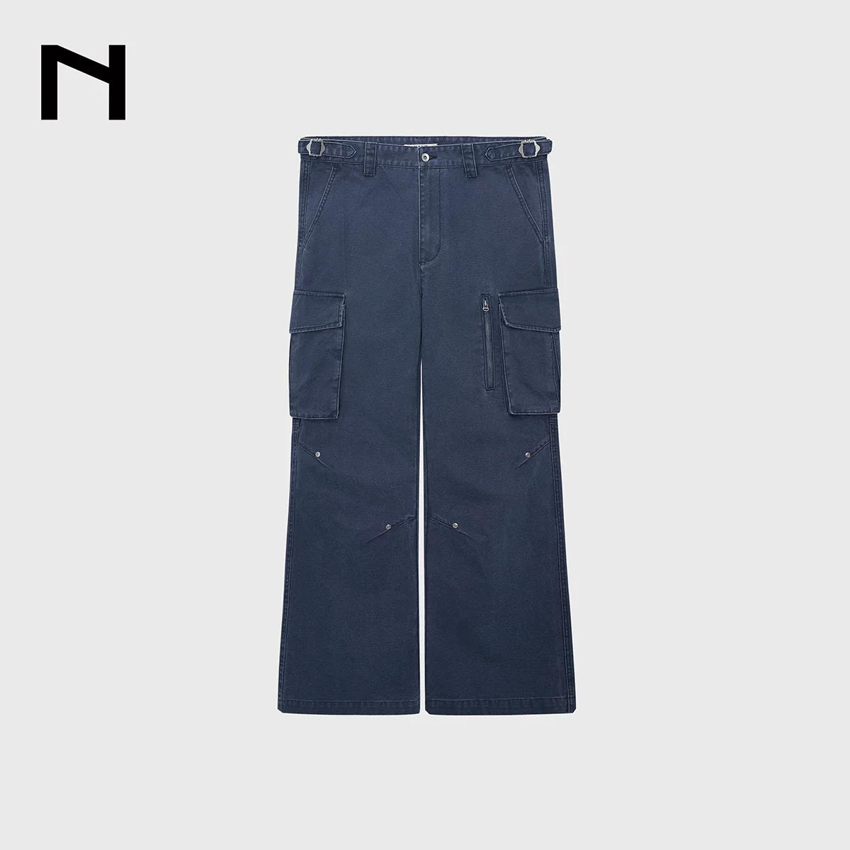 Washed Canvas Wide-Leg Cargo Pants - Image 7