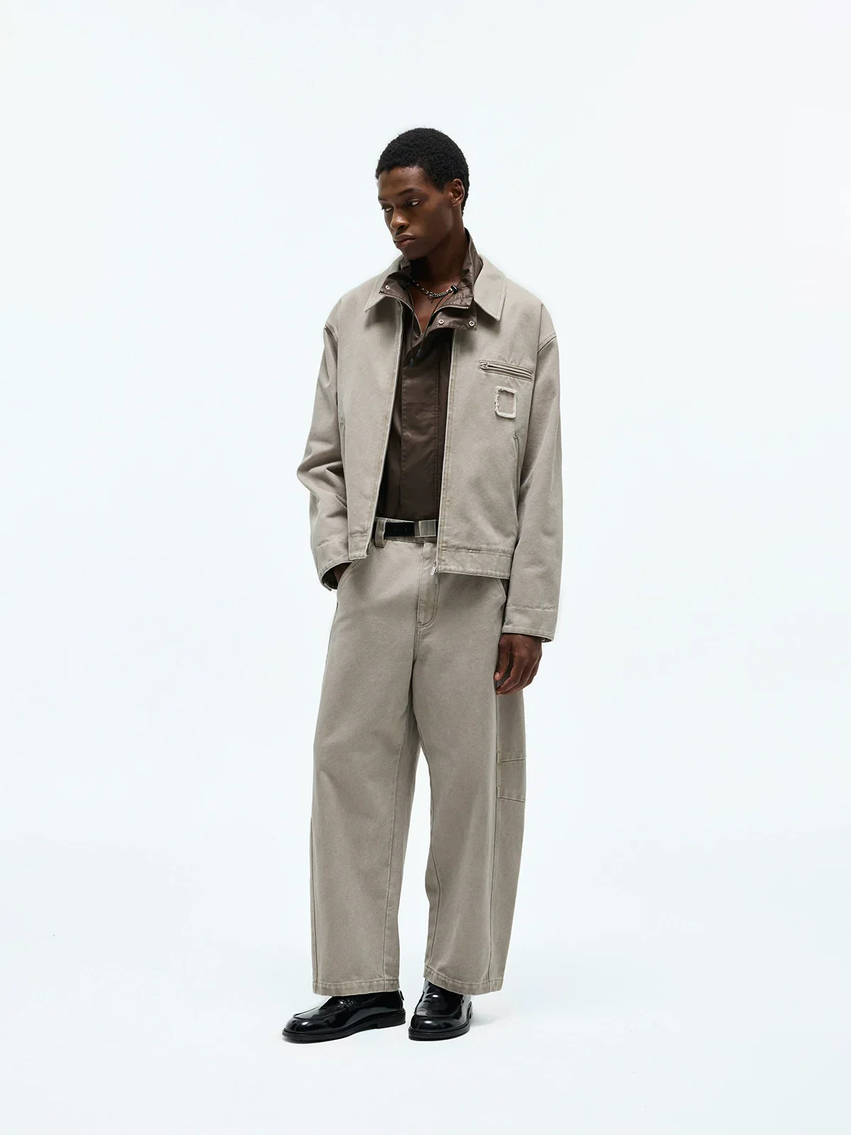 Washed Canvas Zip Jacket
