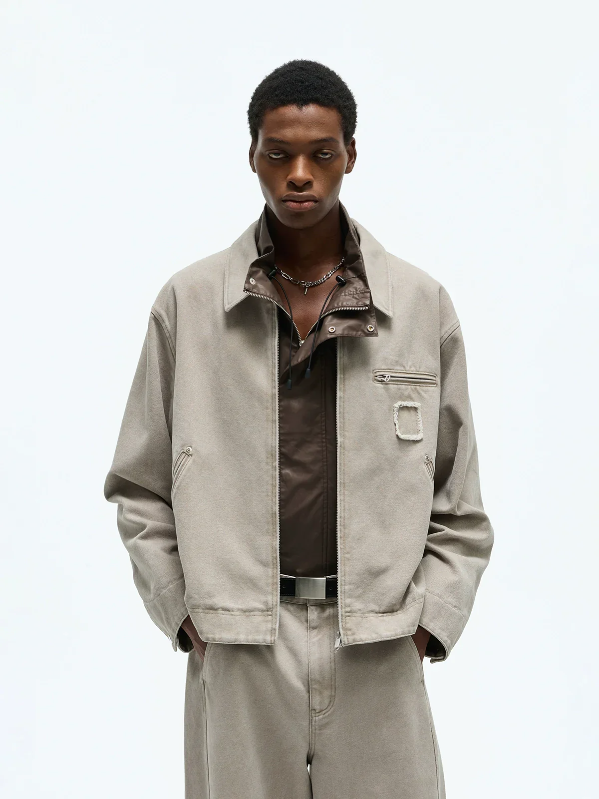 Washed Canvas Zip Jacket - Image 3