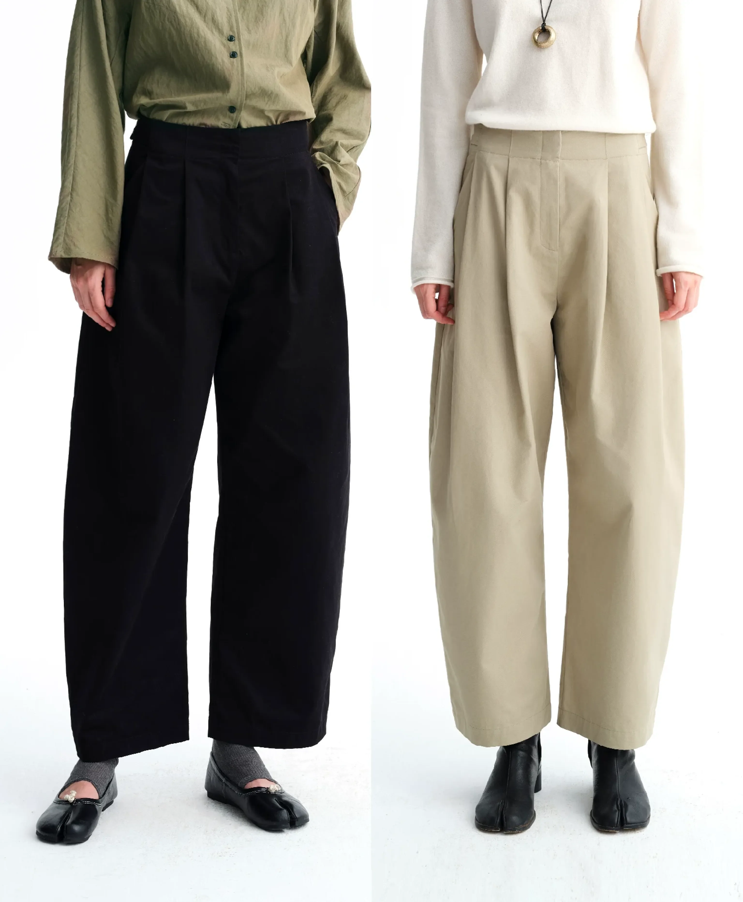 Washed Cotton Barrel-Leg Trousers - Image 7
