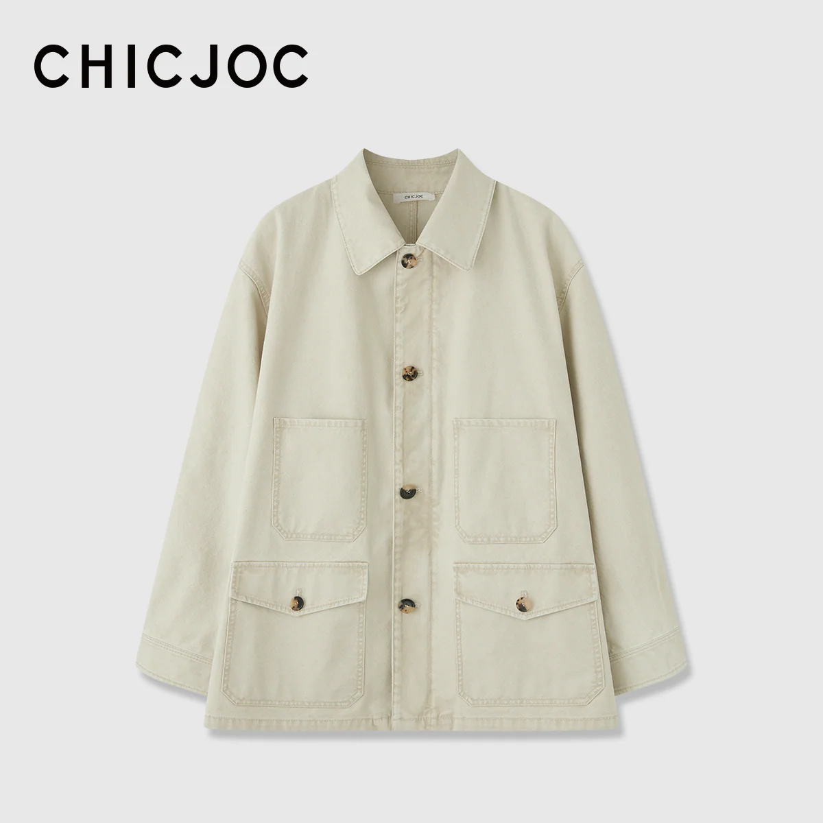 Washed Cotton Canvas Chore Jacket - Image 7