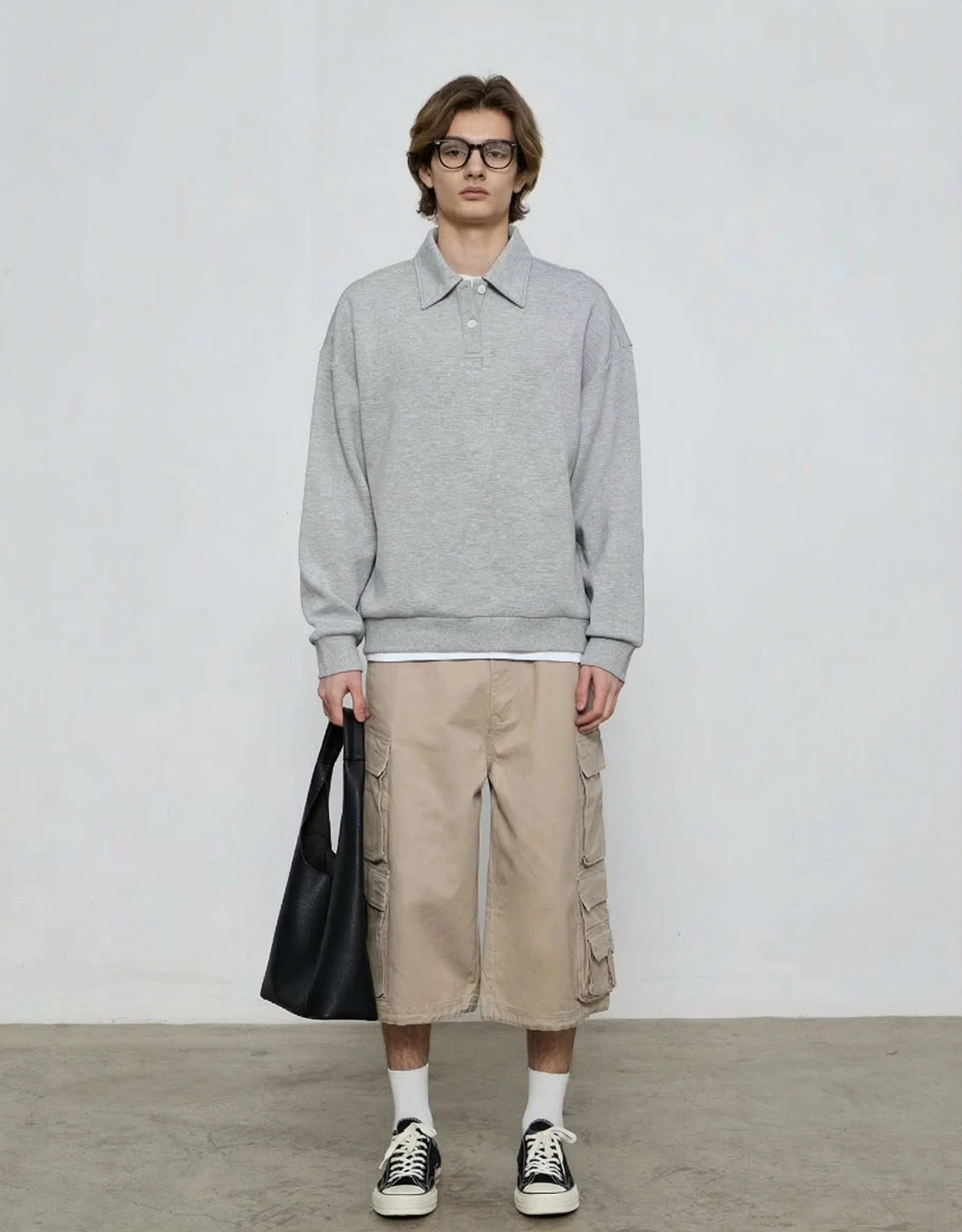 Washed Cotton Cargo Cropped Shorts - Image 3