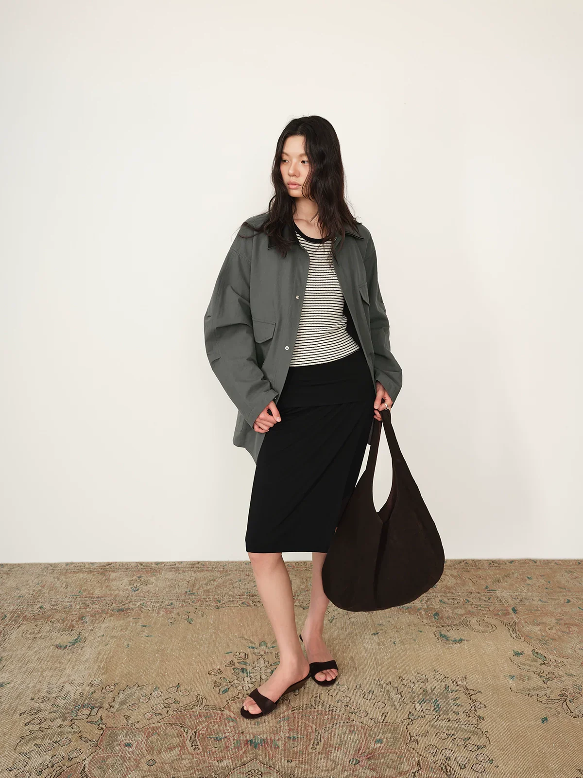 Washed Cotton Contrast-Collar Utility Jacket - Image 3