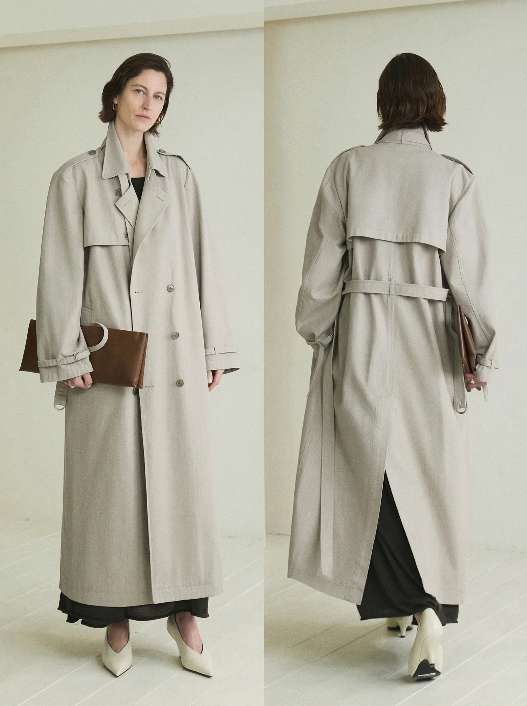 Washed Cotton Maxi Trench Coat - Image 2