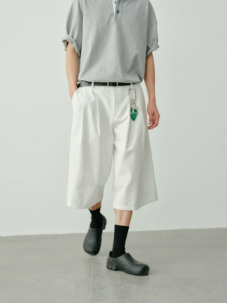 Washed Cotton Pleated Bermuda Shorts - Image 2