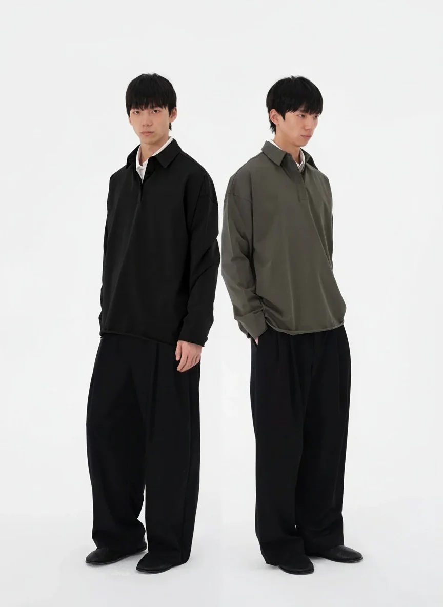 Washed Cotton Popover Polo - Image 9