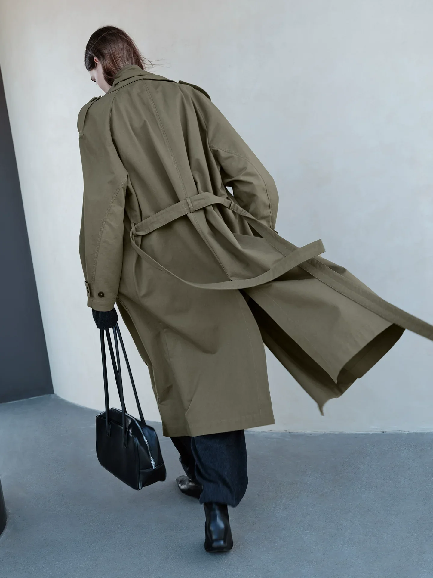 Washed Cotton Shawl-Collar Belted Trench - Image 3