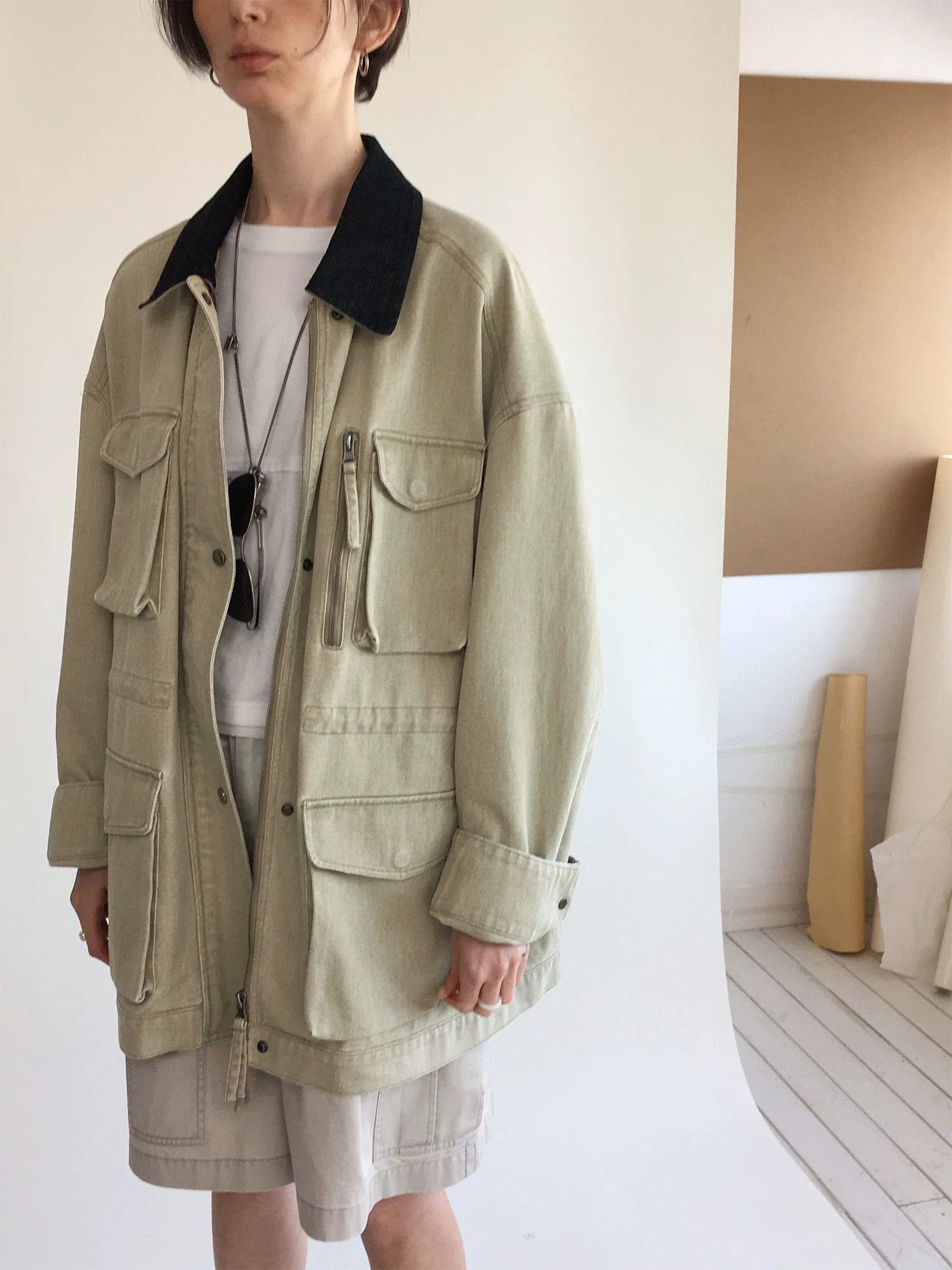 Washed Cotton Utility Jacket - Image 7
