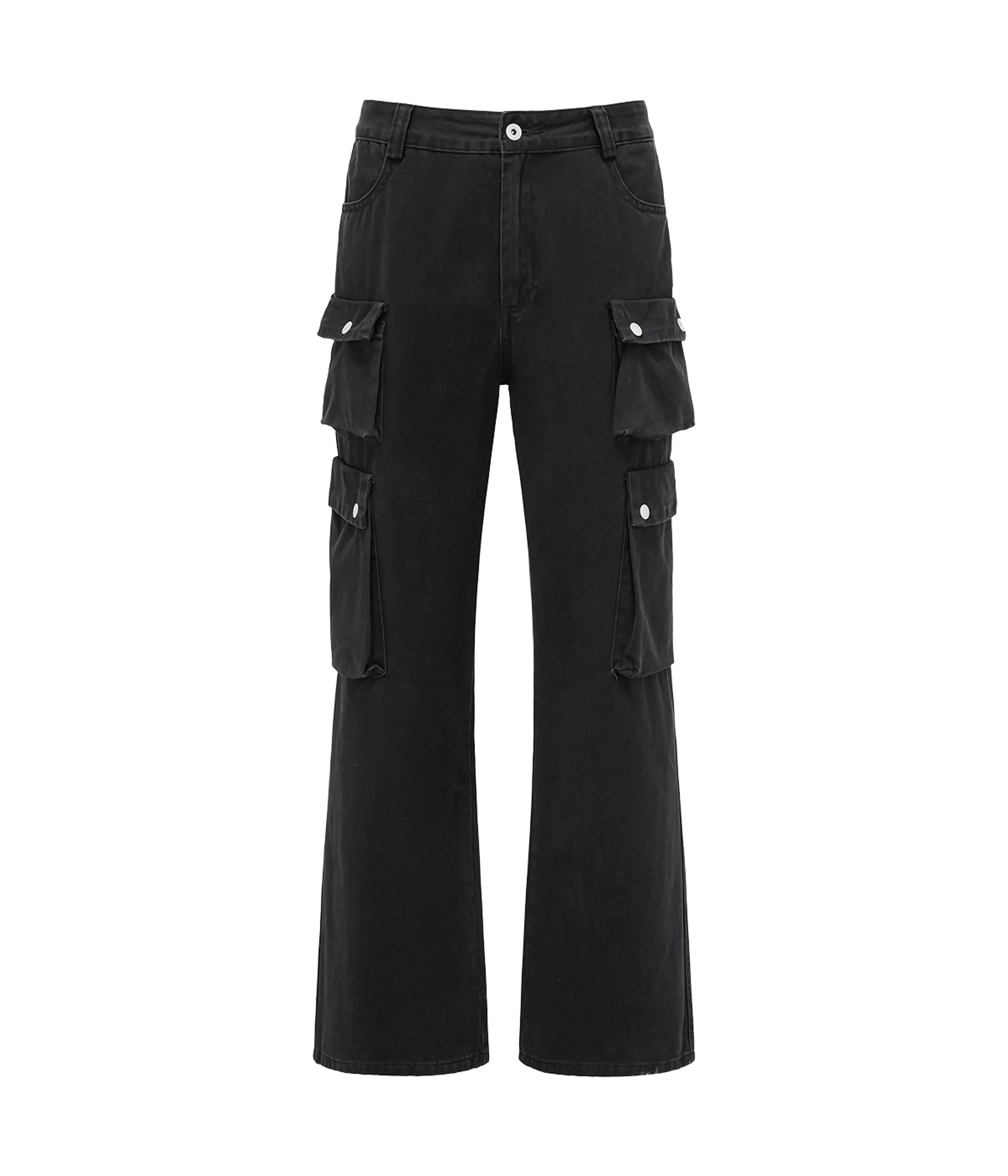 Washed Cotton Wide-Leg Cargo Trousers - Image 2