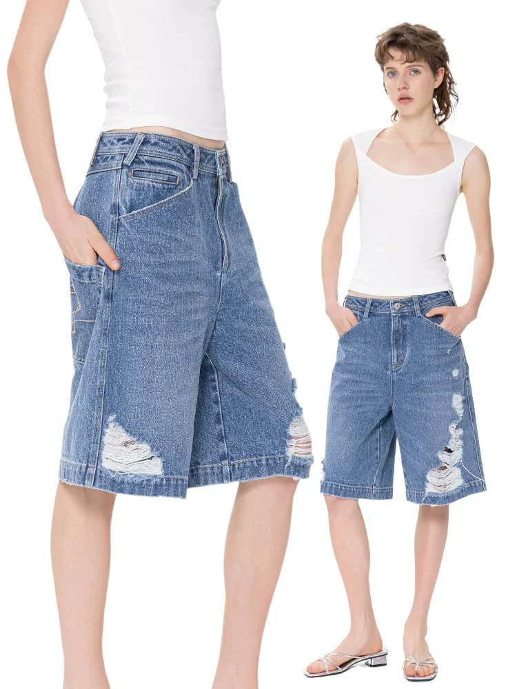 Washed Denim Bermuda Shorts - Image 4