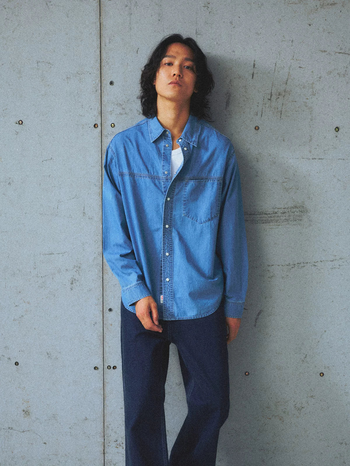 Washed Denim Snap Shirt