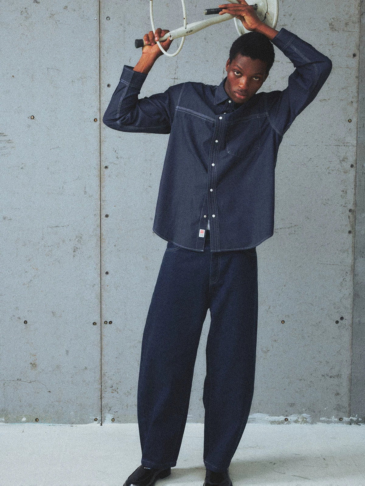 Washed Denim Snap Shirt - Image 5