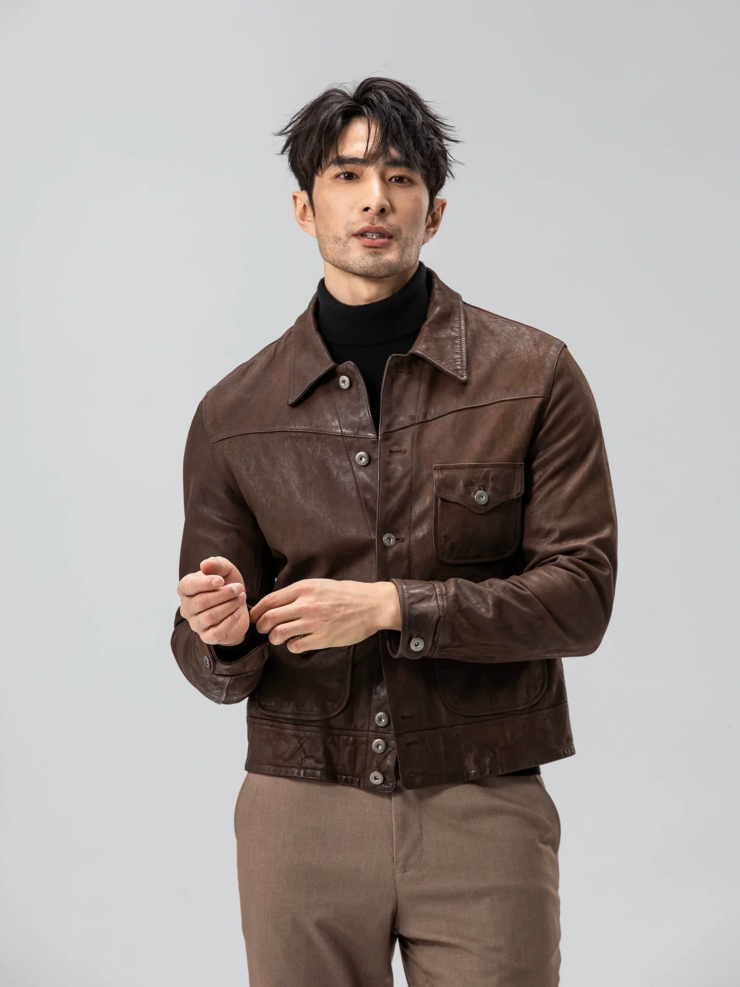 Washed Goatskin 3-Pocket Jacket