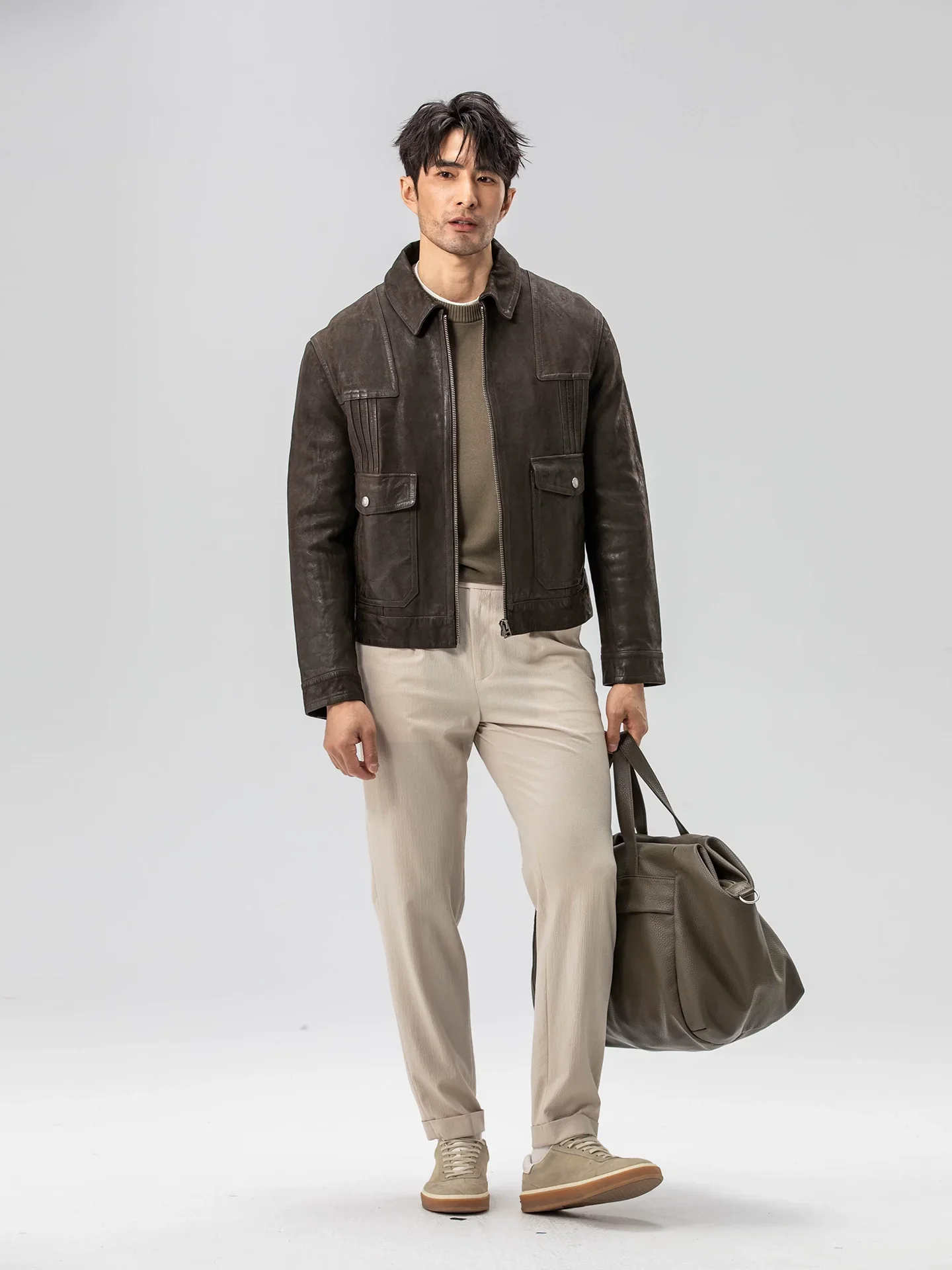 Washed Goatskin Zip Jacket - Image 2