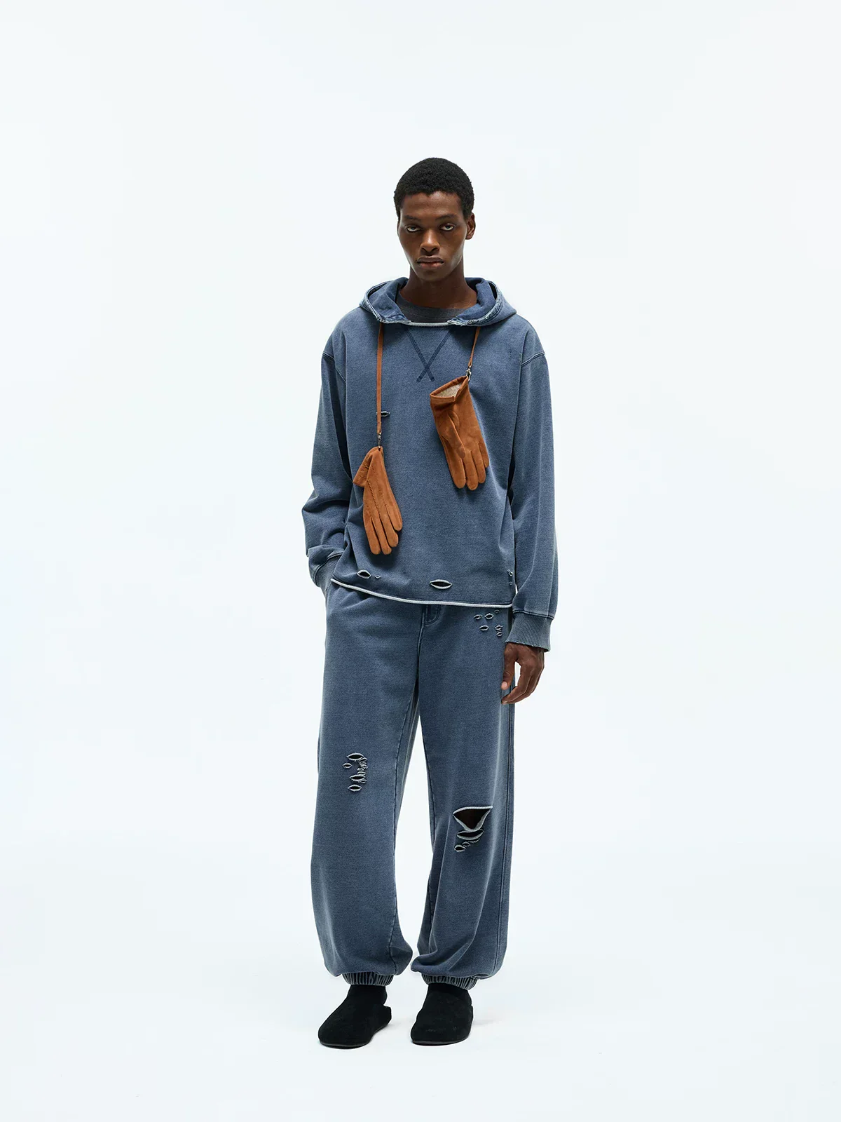 Washed Heavyweight Terry Rolled-Hem Hoodie - Image 2