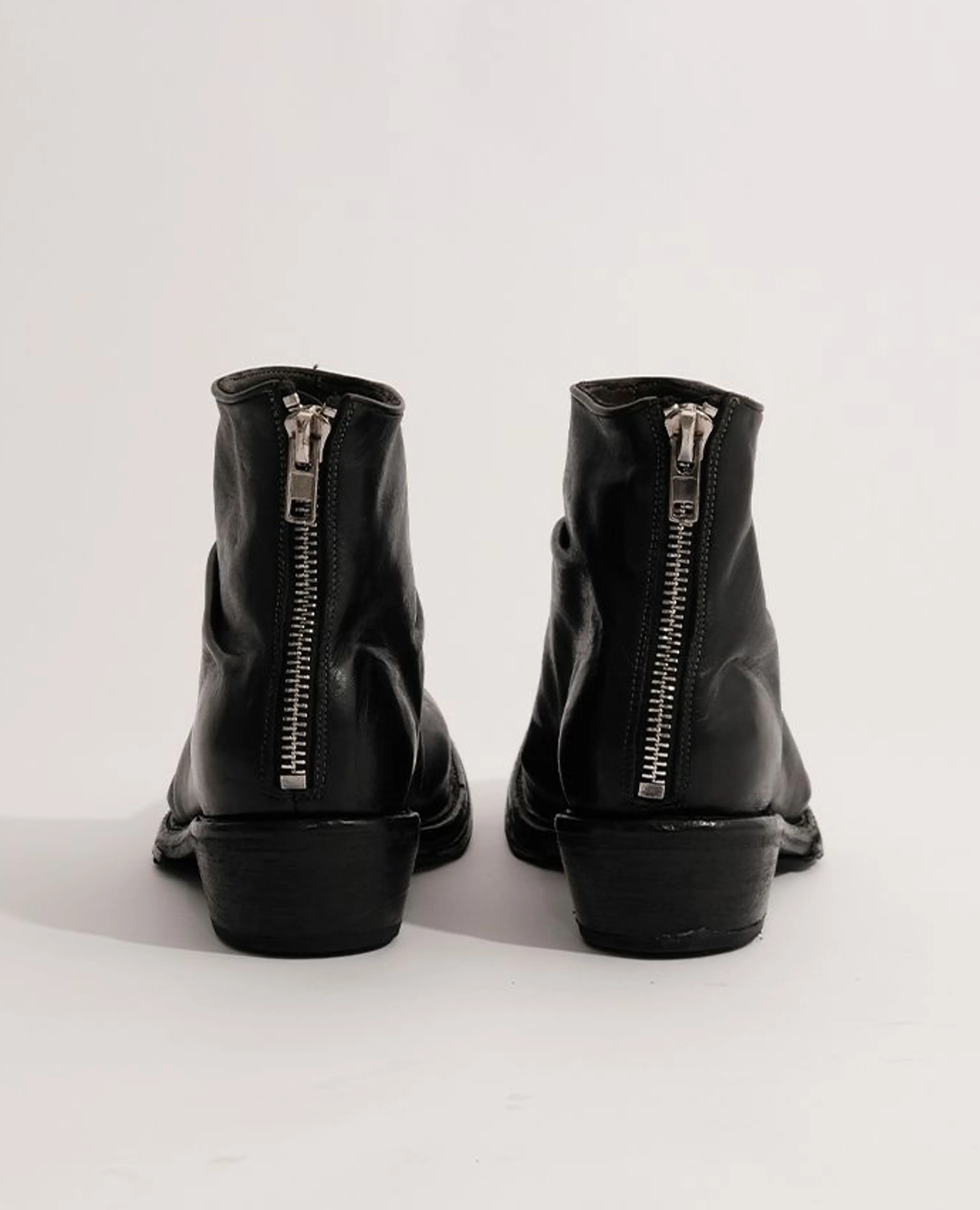 Washed Horsehide Back-Zip Ankle Boots - Image 7