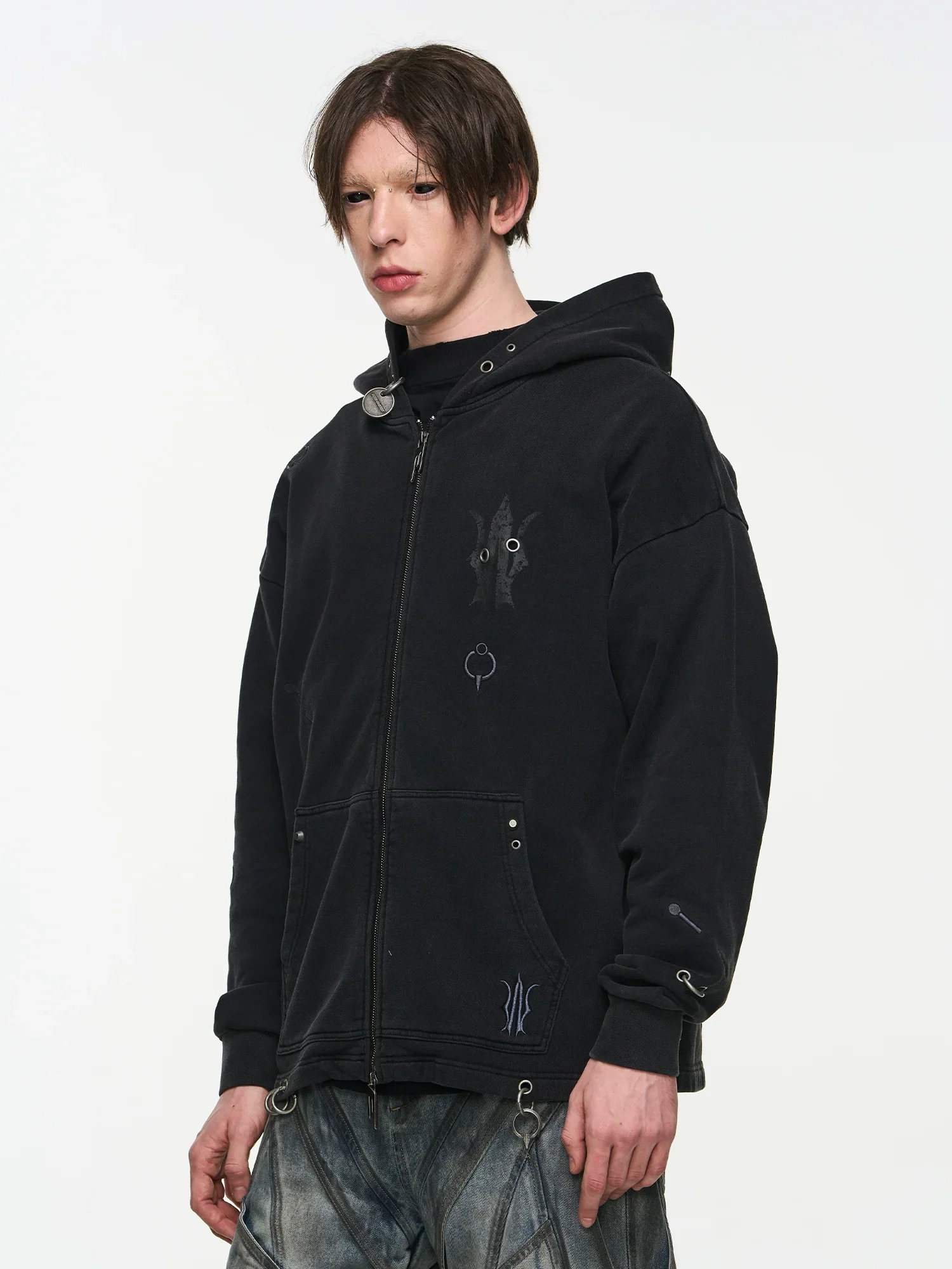 Washed Metal-Ring Hoodie - Image 2