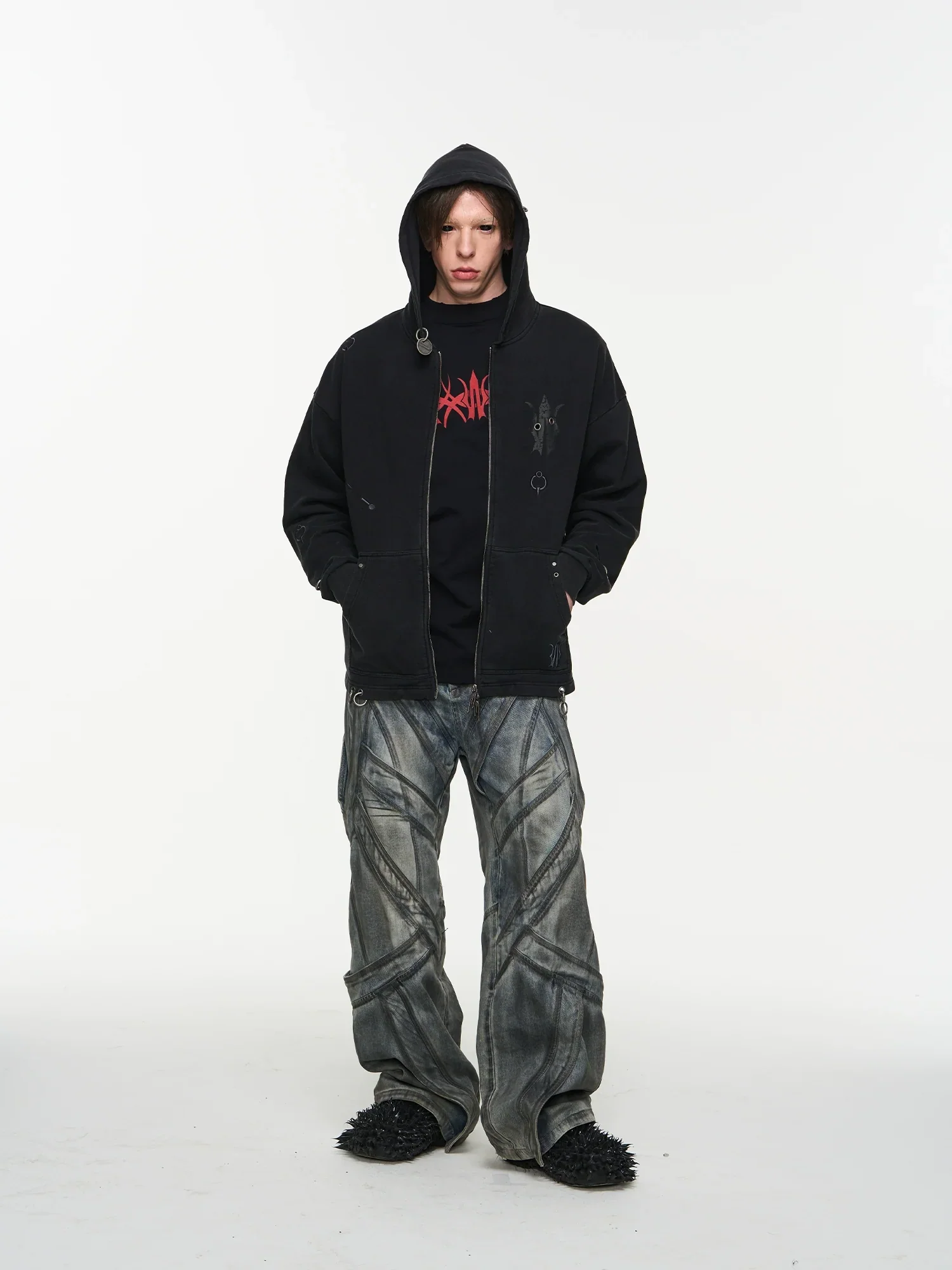 Washed Metal-Ring Hoodie - Image 4