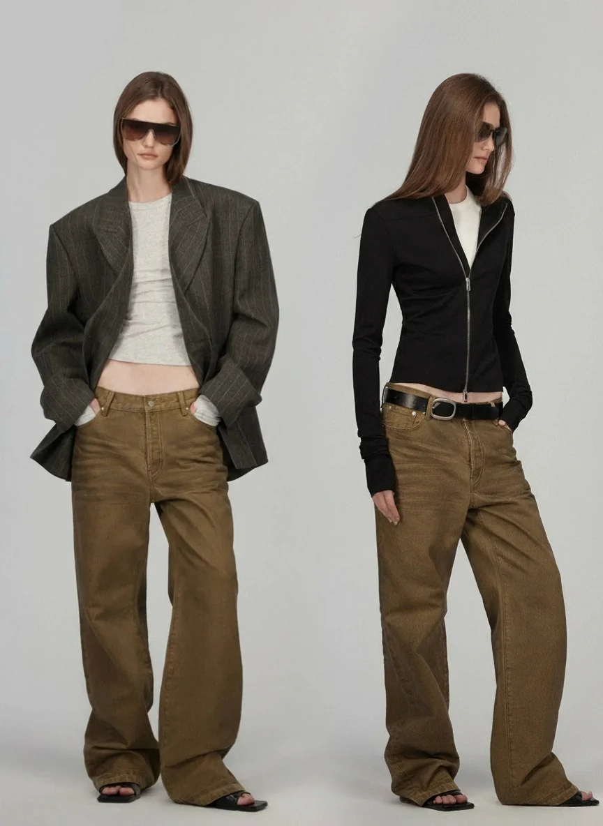Washed Sand Straight-Leg Jeans - Image 6