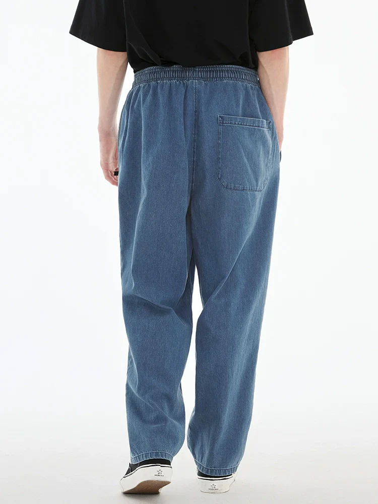 Washed Slub Denim Drawstring Pants - Image 2