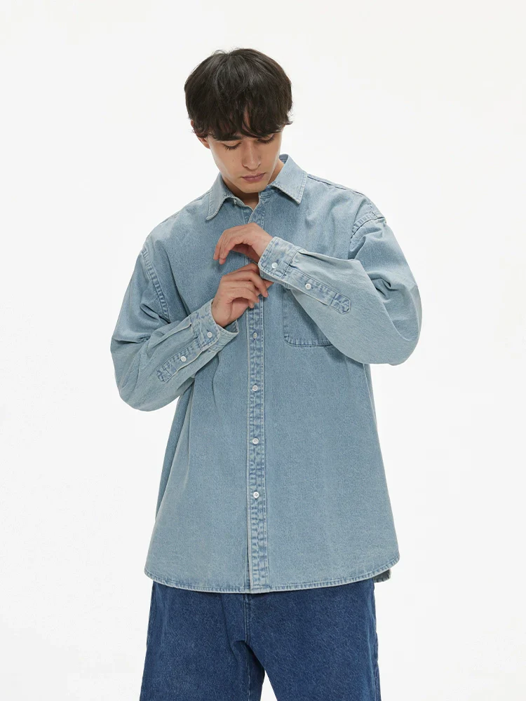 Washed Slub Denim Overshirt