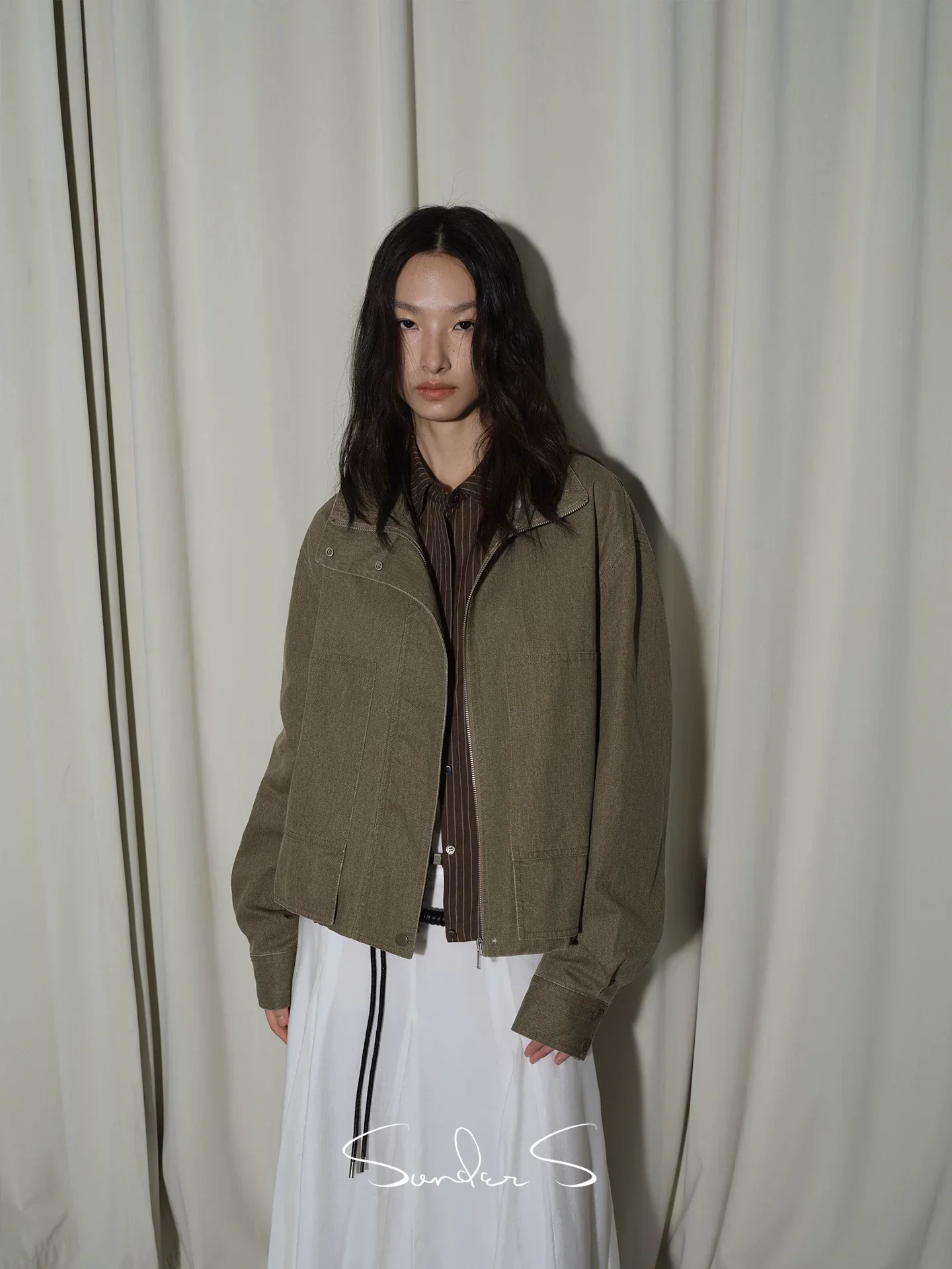 Washed Stand-Collar Barn Jacket - Image 2