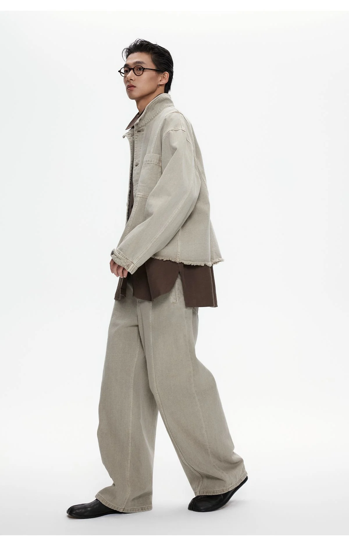 Washed Stand-Collar Denim Jacket - Image 5