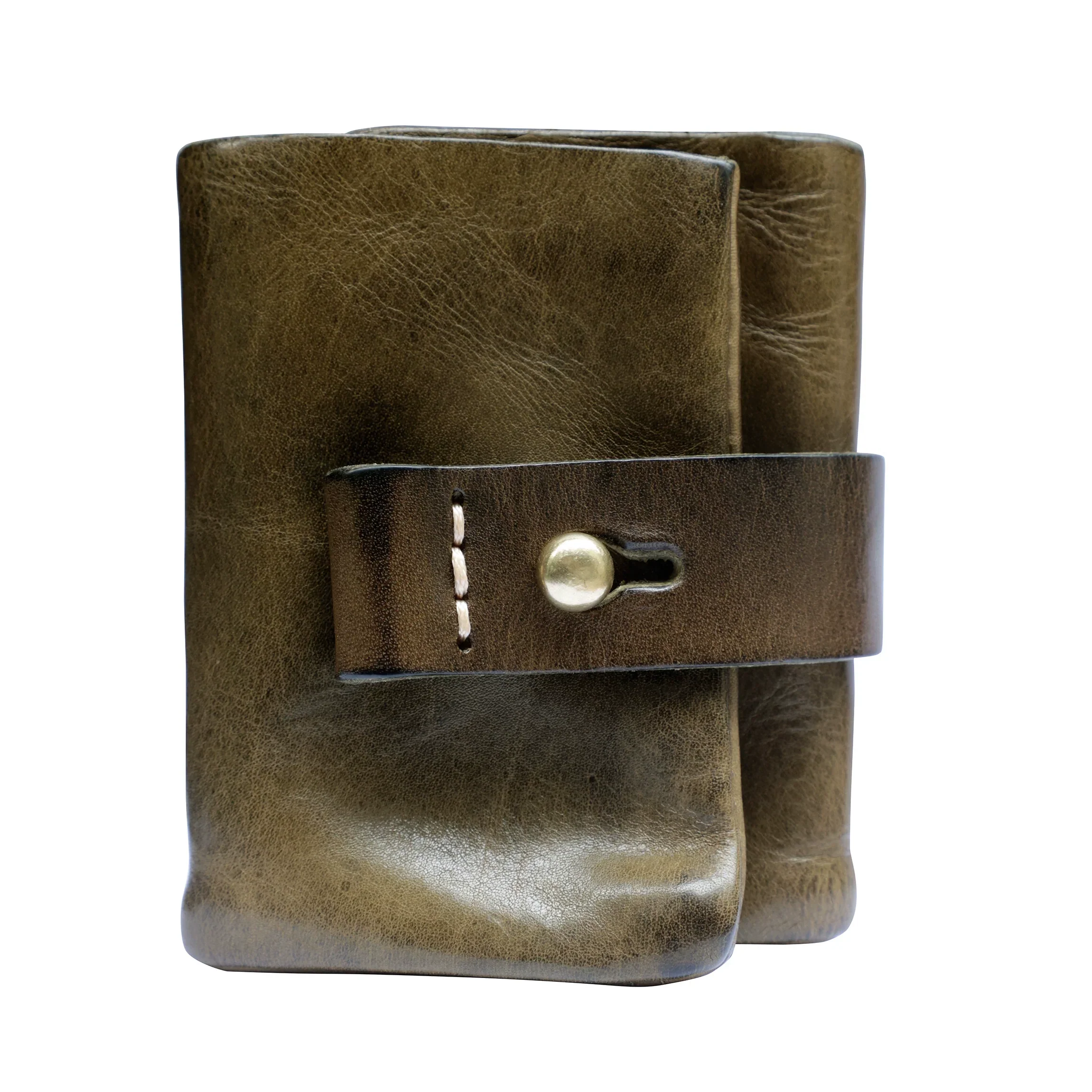 Washed Veg-Tan Leather Wrap Wallet - Image 8