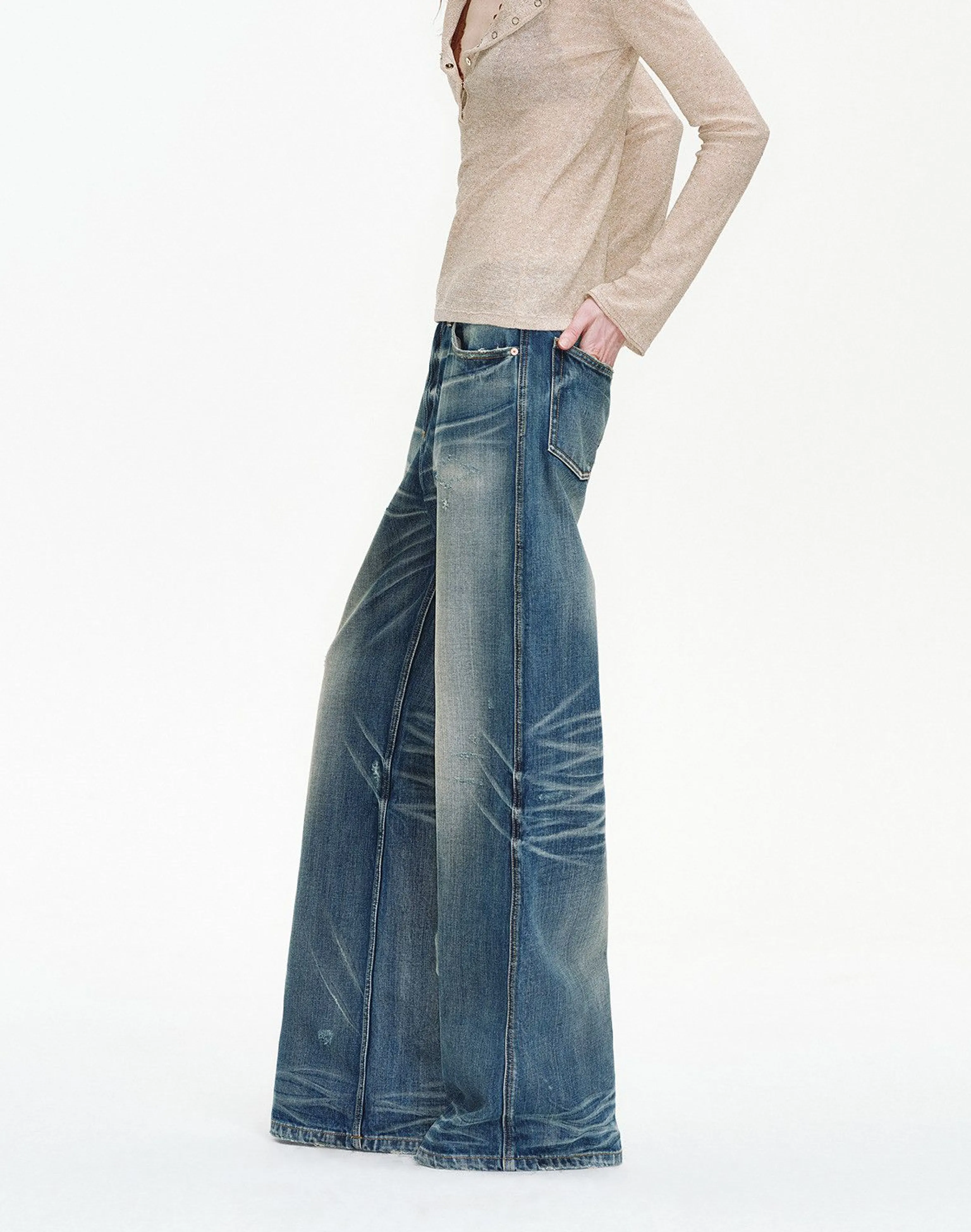 Washed Wide-Leg Jeans - Image 4
