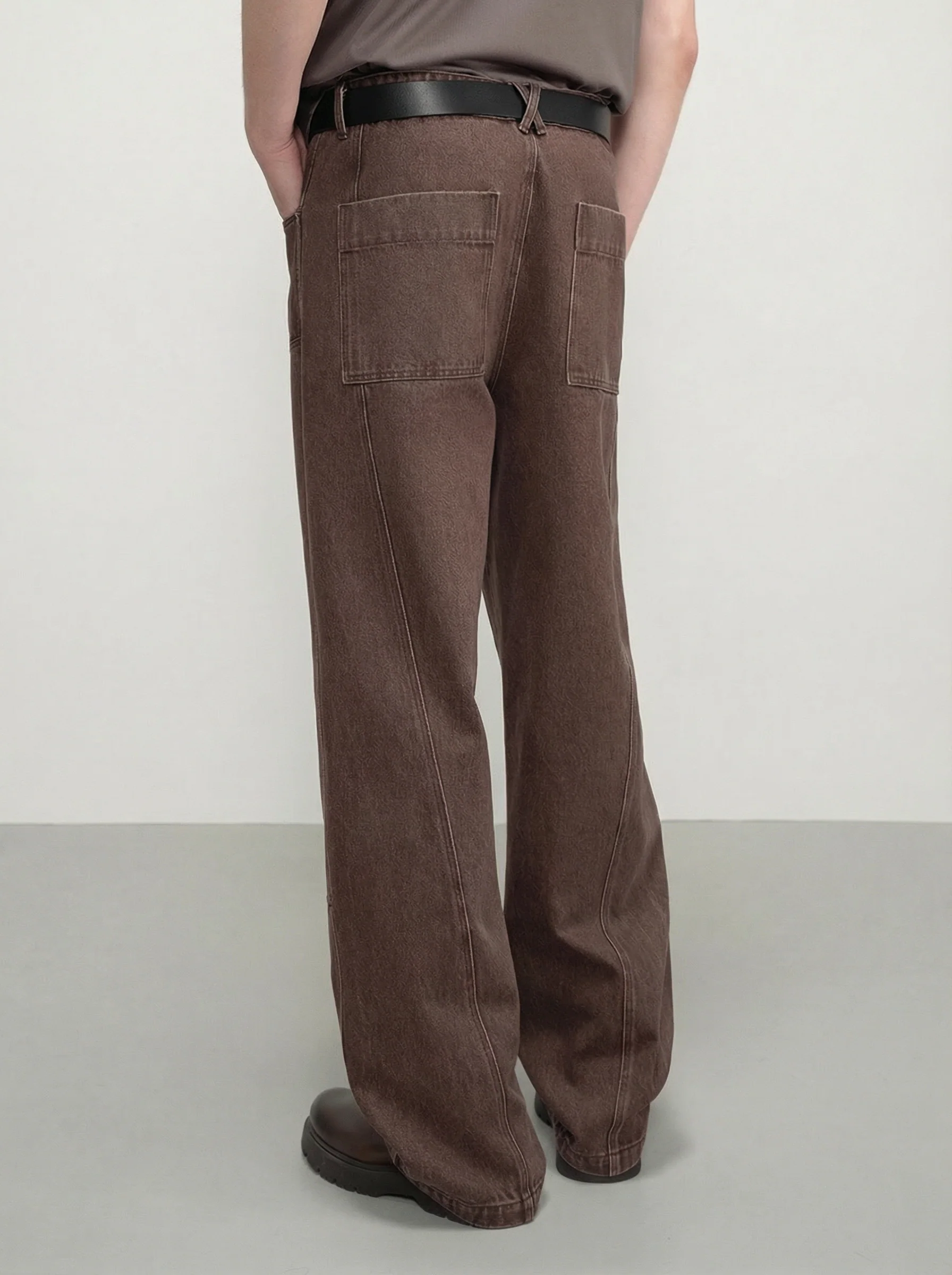 Washed Workwear Straight Jeans - Image 3