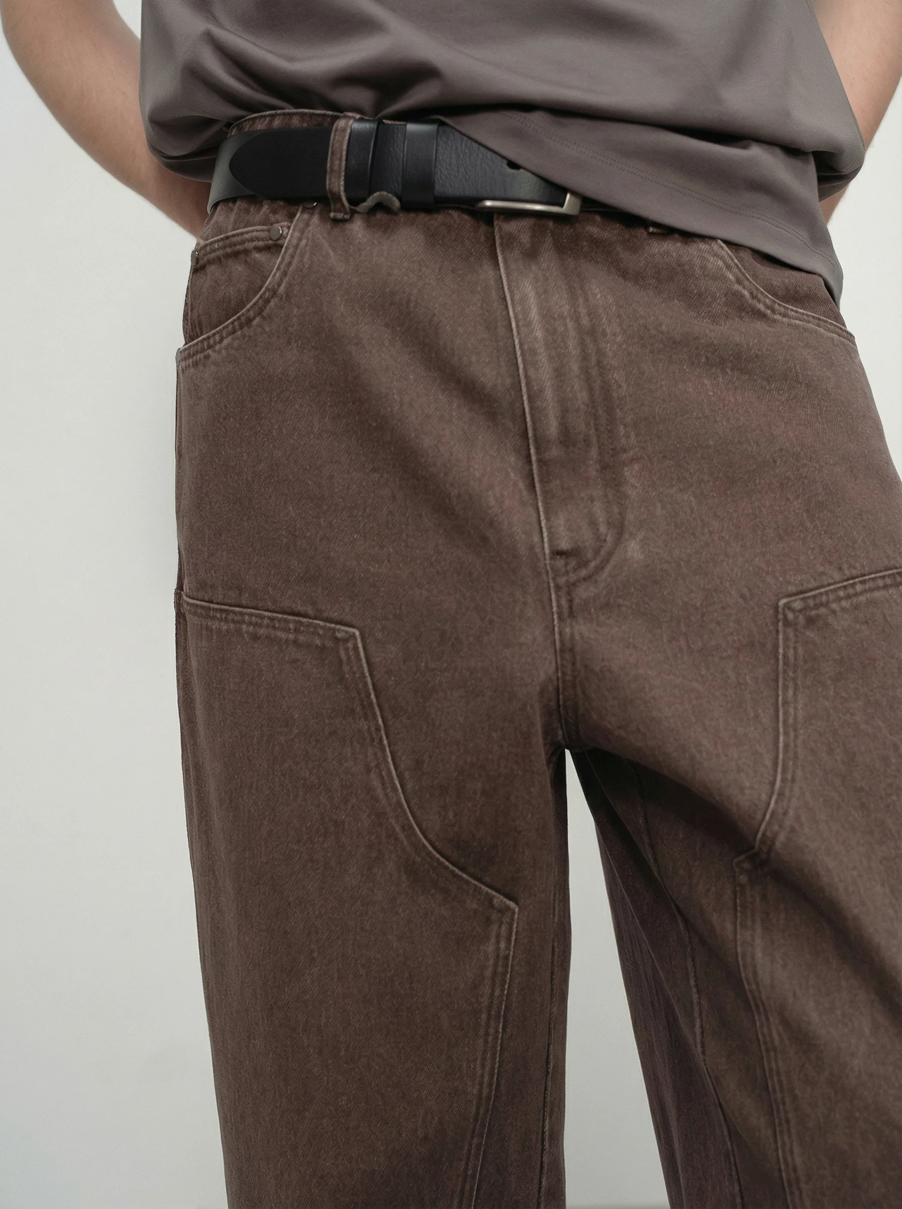 Washed Workwear Straight Jeans - Image 4