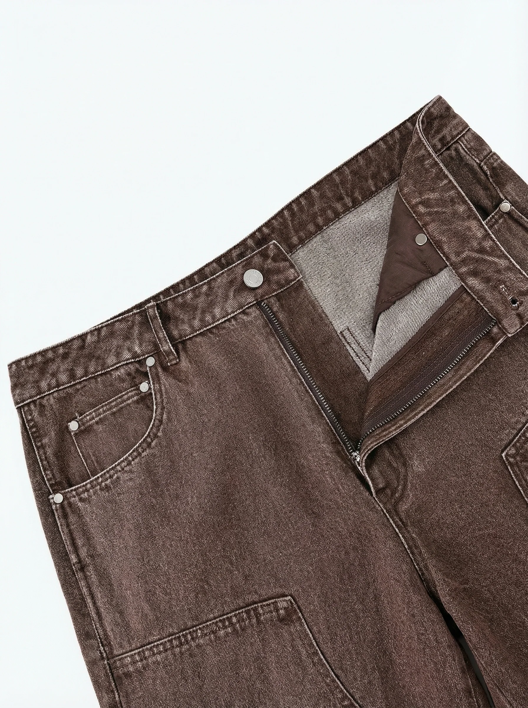 Washed Workwear Straight Jeans - Image 7