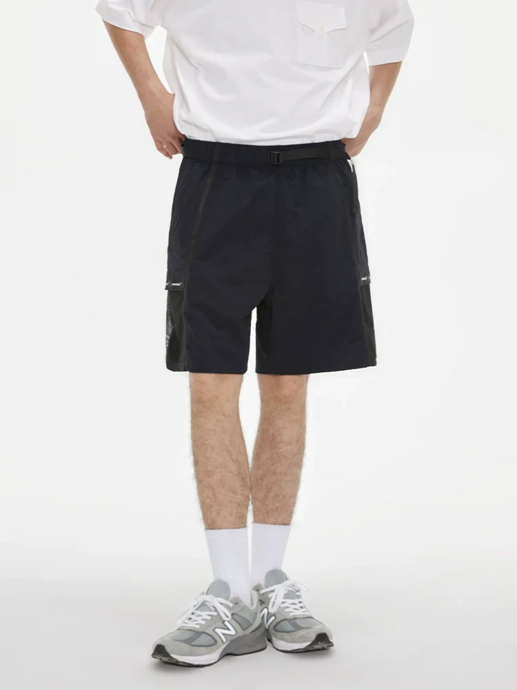 Water-Repellent Belted Mesh Cargo Shorts - Image 3