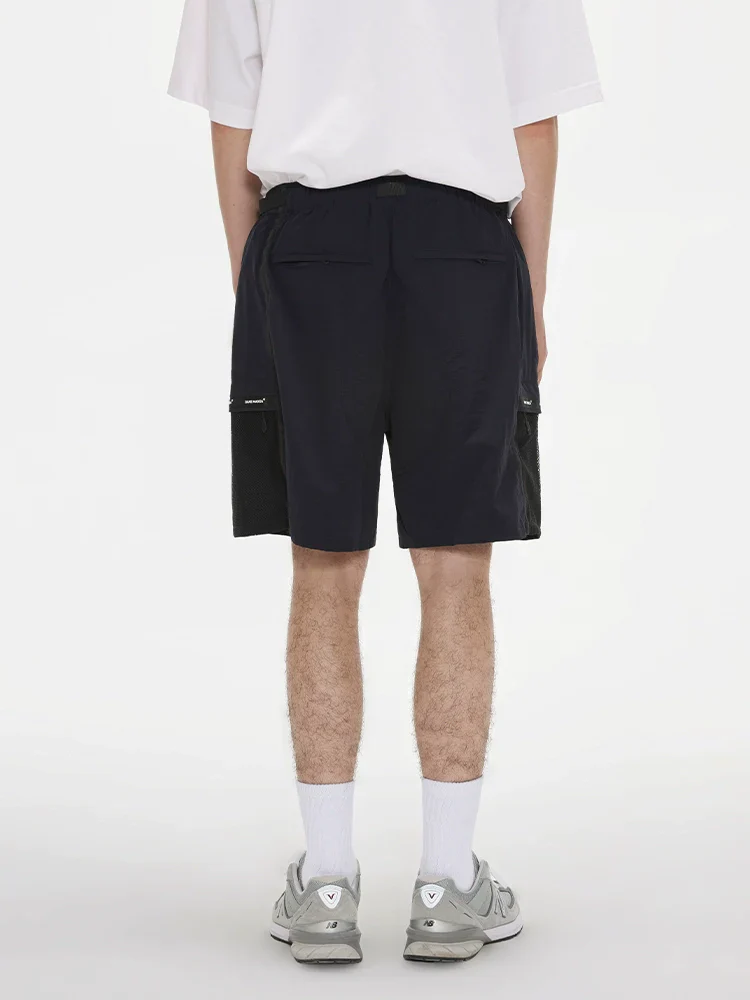 Water-Repellent Belted Mesh Cargo Shorts - Image 4