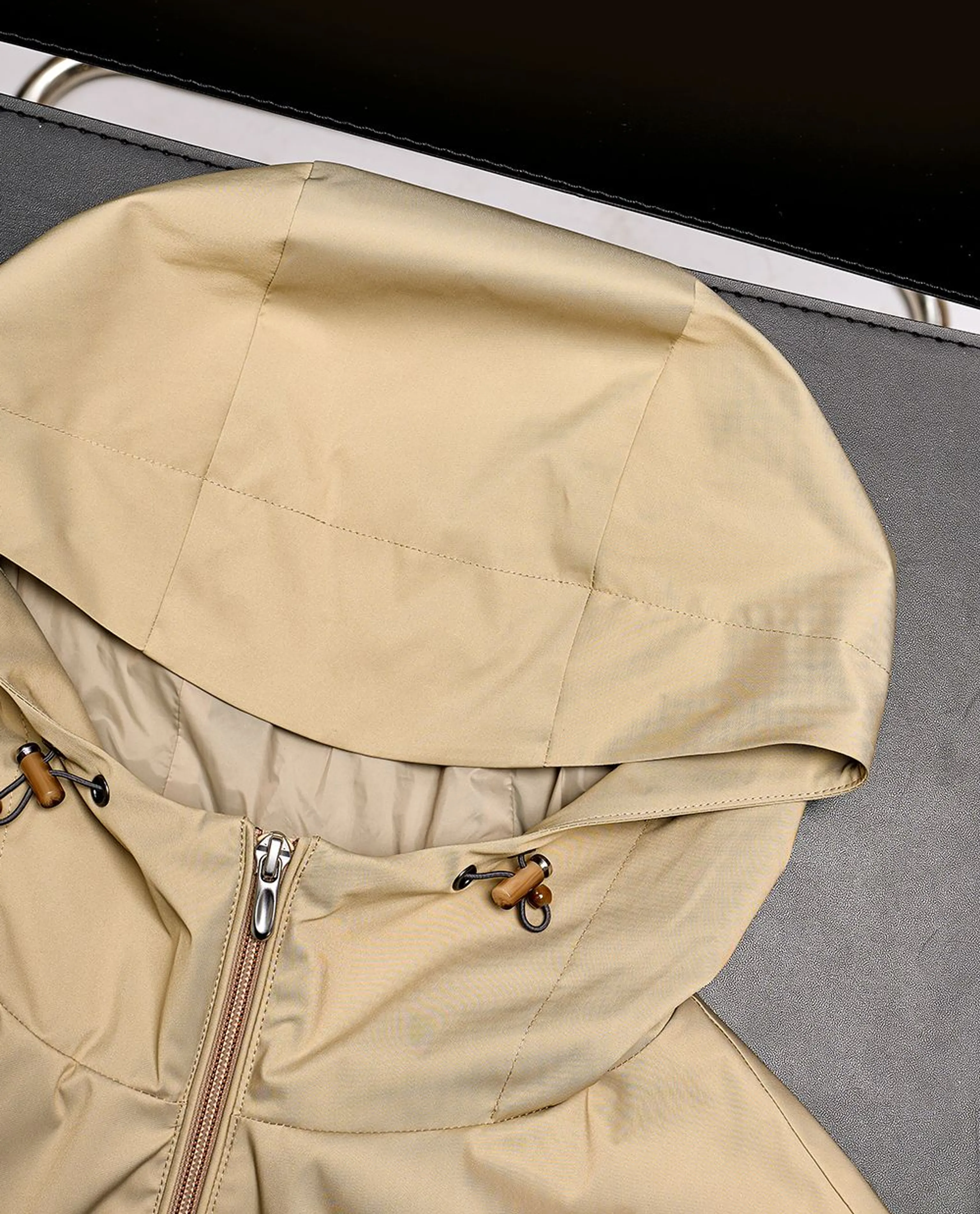 Water-Repellent Hooded Two-Way Zip Jacket - Image 3