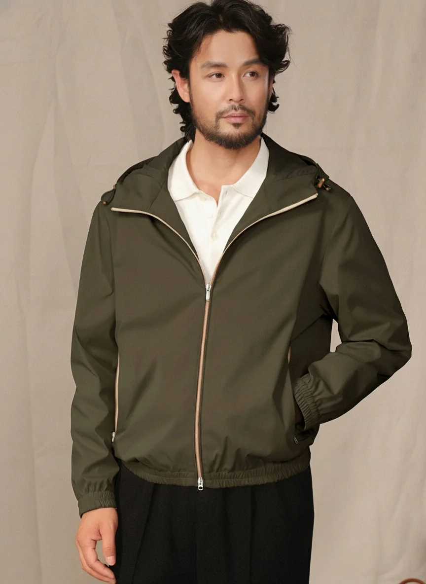 Water-Repellent Hooded Two-Way Zip Jacket - Image 6