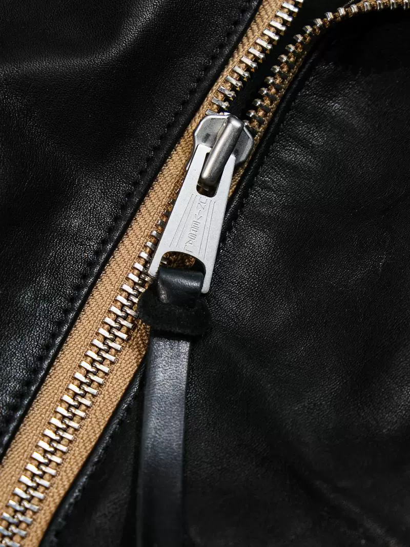 Waxed Calfskin Double Rider Jacket - Image 4