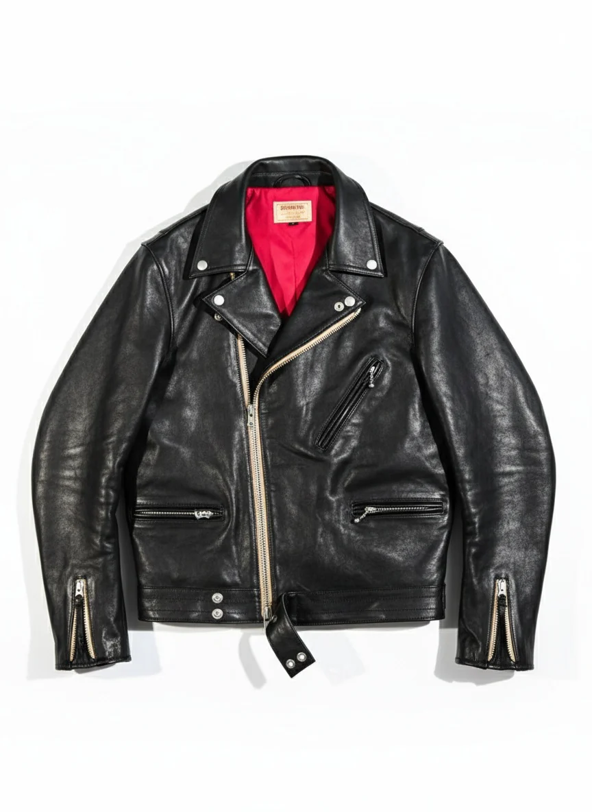 Waxed Calfskin Double Rider Jacket - Image 5