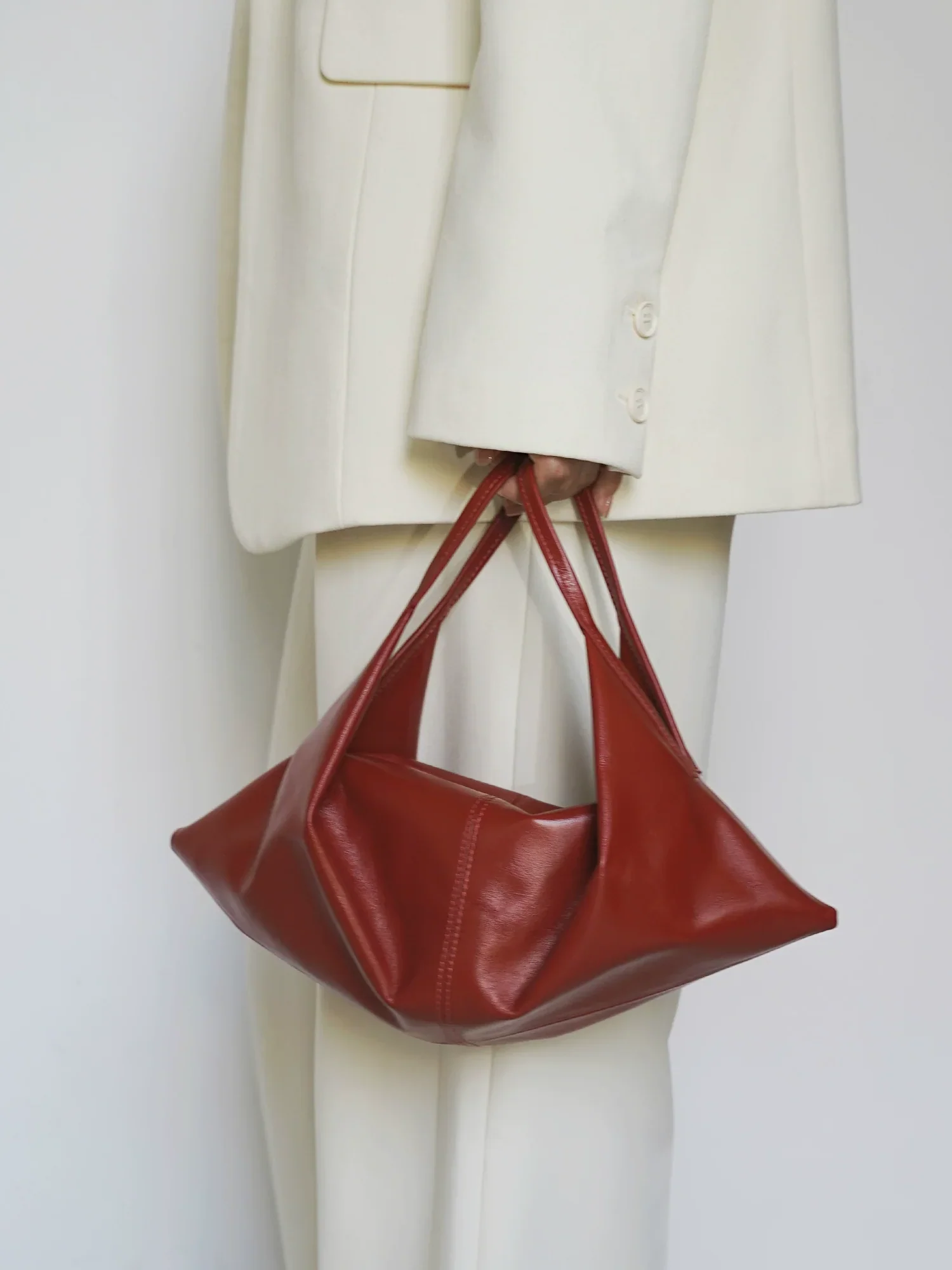 Waxed Cowhide Origami Crossbody Bag - Image 4