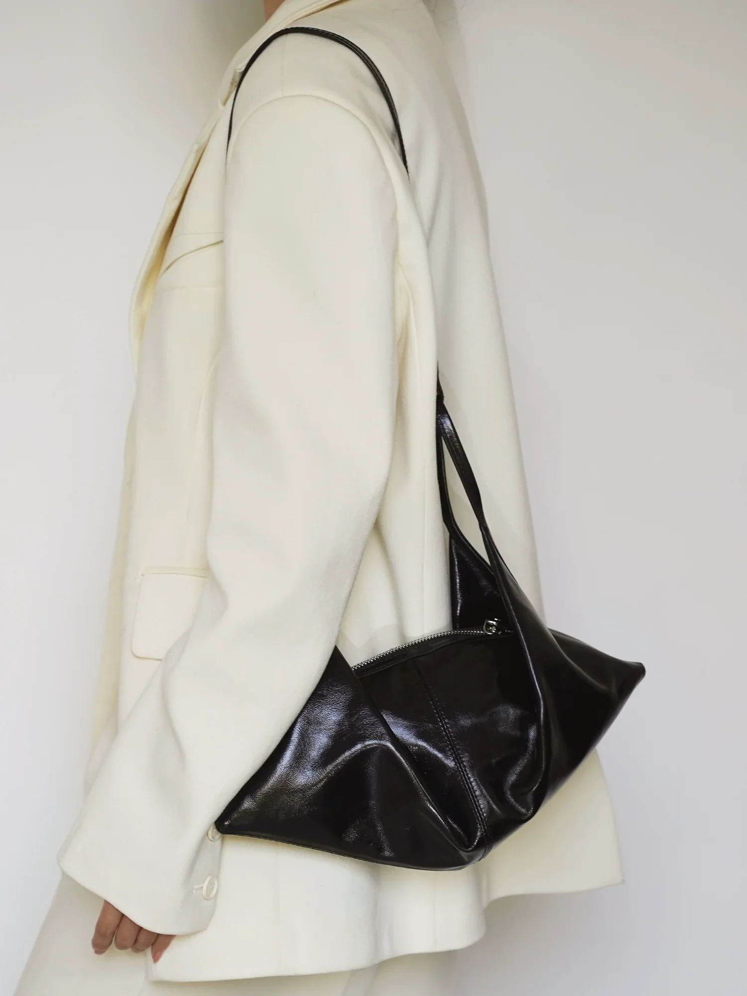 Waxed Cowhide Origami Crossbody Bag - Image 6