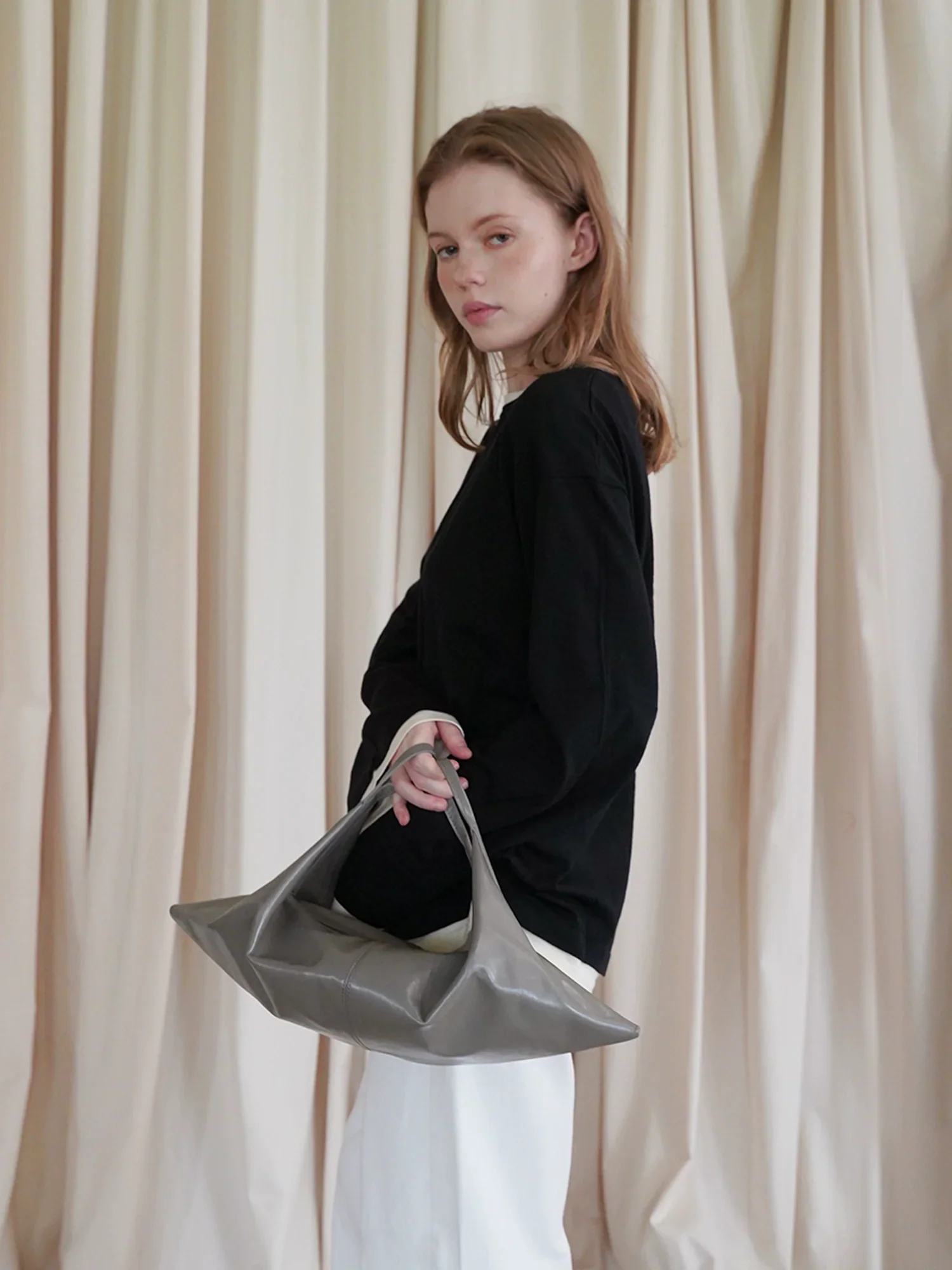 Waxed Cowhide Origami Crossbody Bag - Image 8