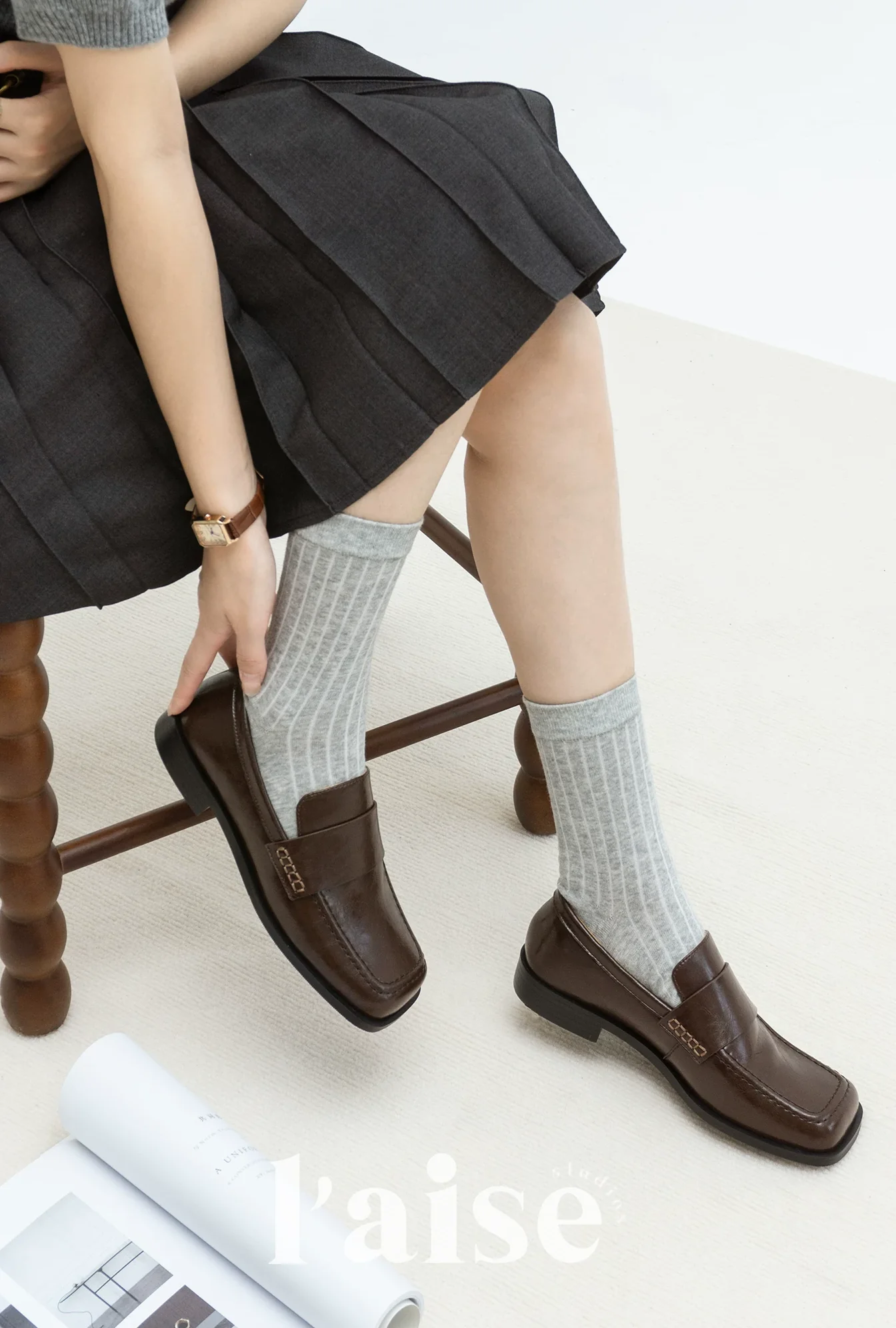 Waxed Leather Square-Toe Loafers - Image 5