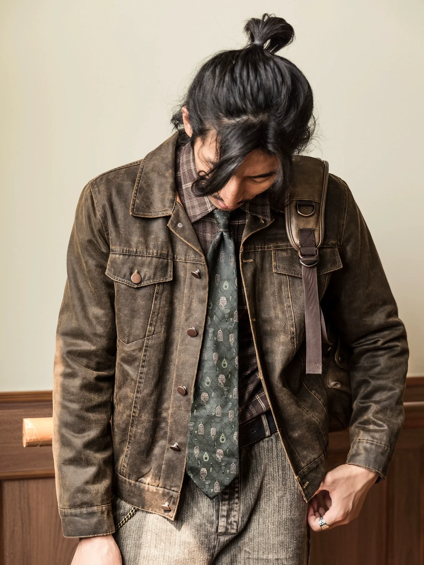 Weathered Canvas Trucker Jacket - Image 2