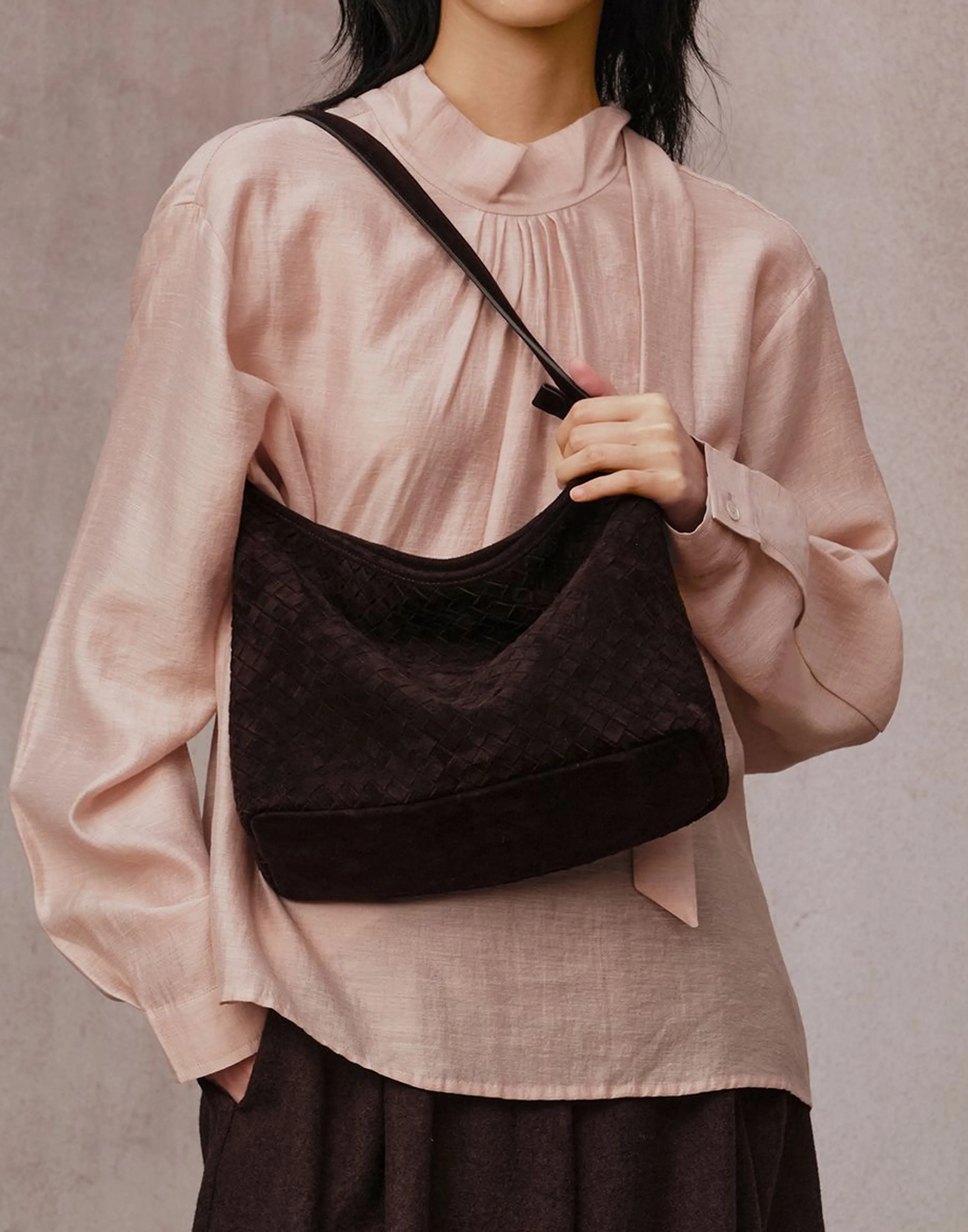 Weili Woven Suede Hobo Tote - Image 6