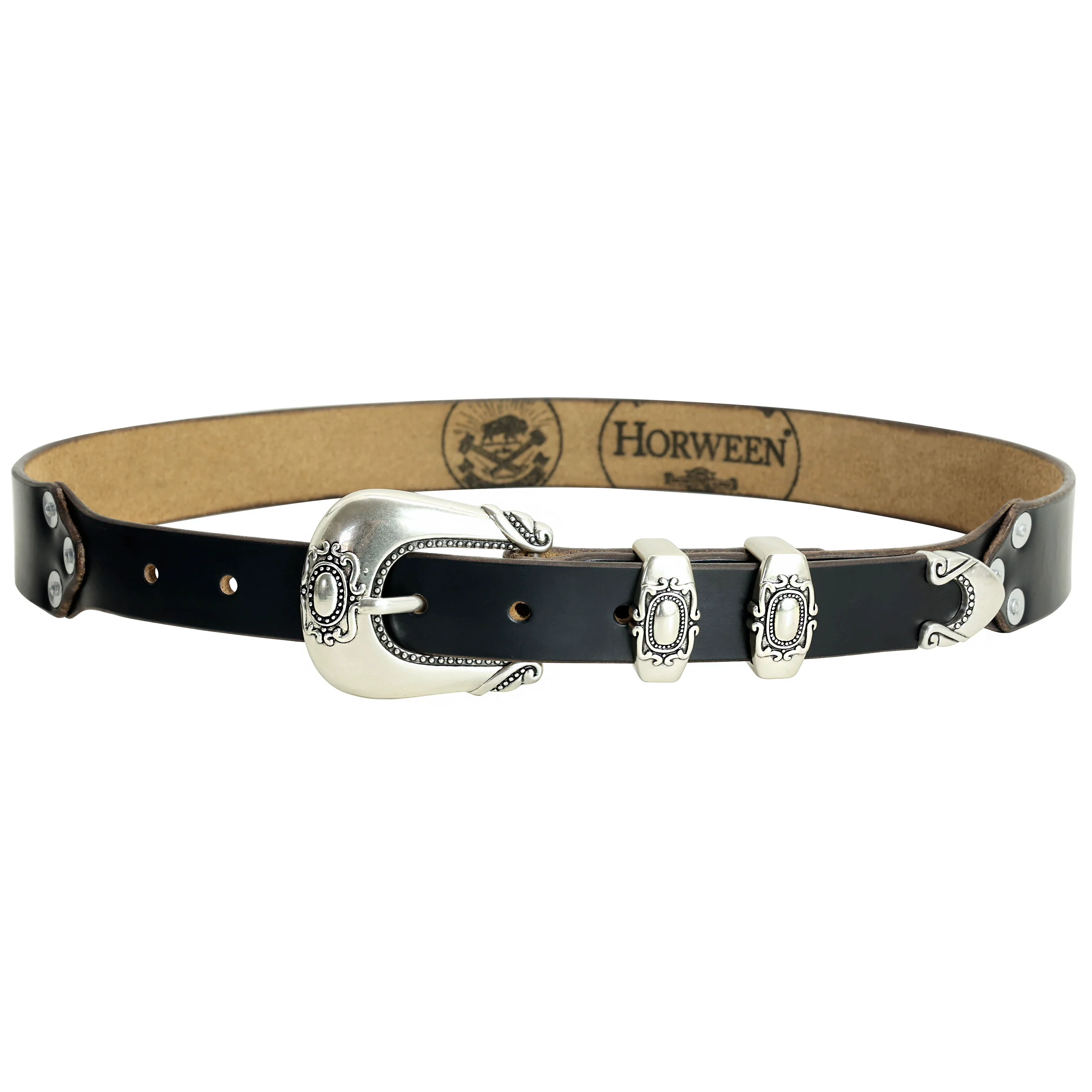 Western Engraved Buckle Leather Belt - Image 17