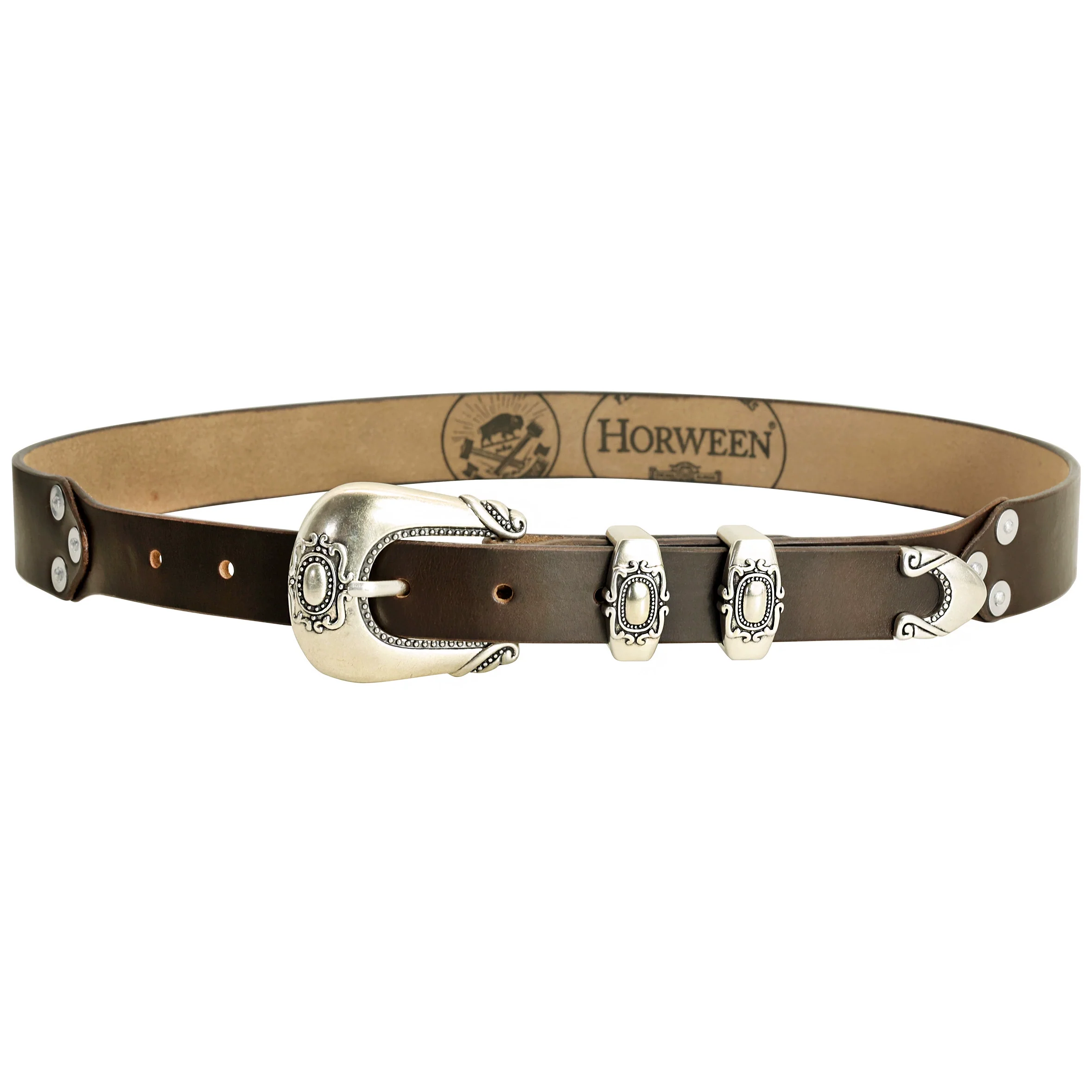 Western Engraved Buckle Leather Belt - Image 23
