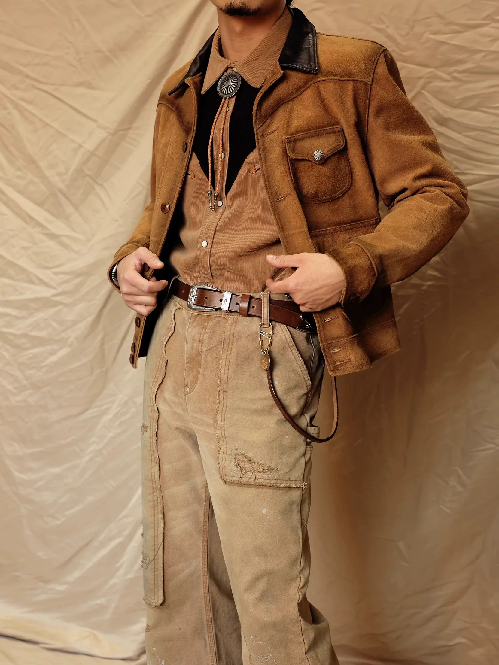 Western Engraved Leather Belt - Image 3