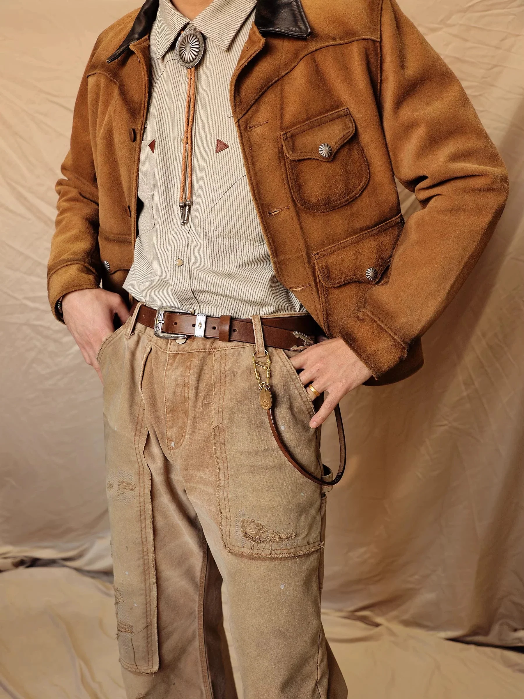 Western Engraved Leather Belt - Image 5