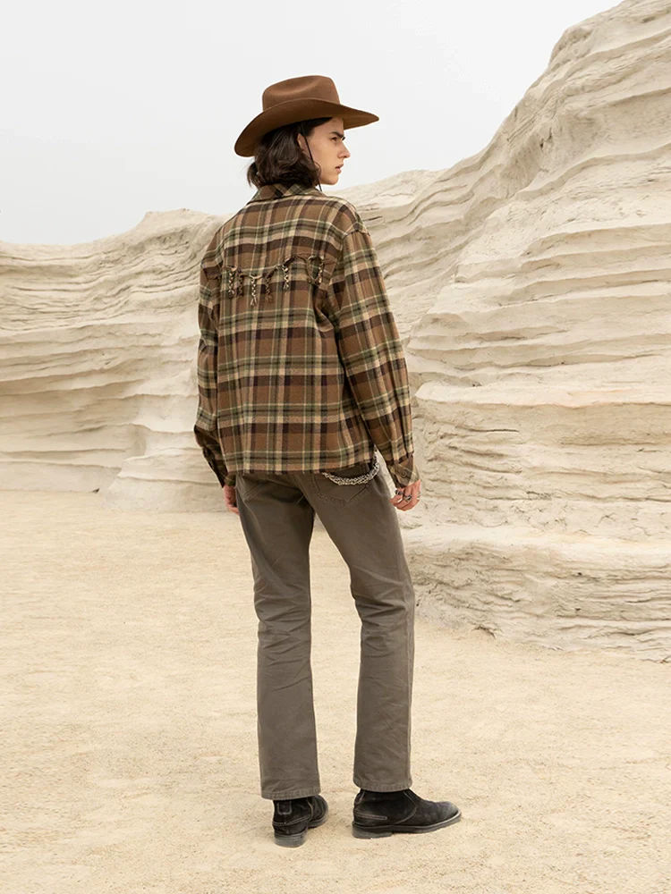 Western Plaid Fringe Shirt - Image 3