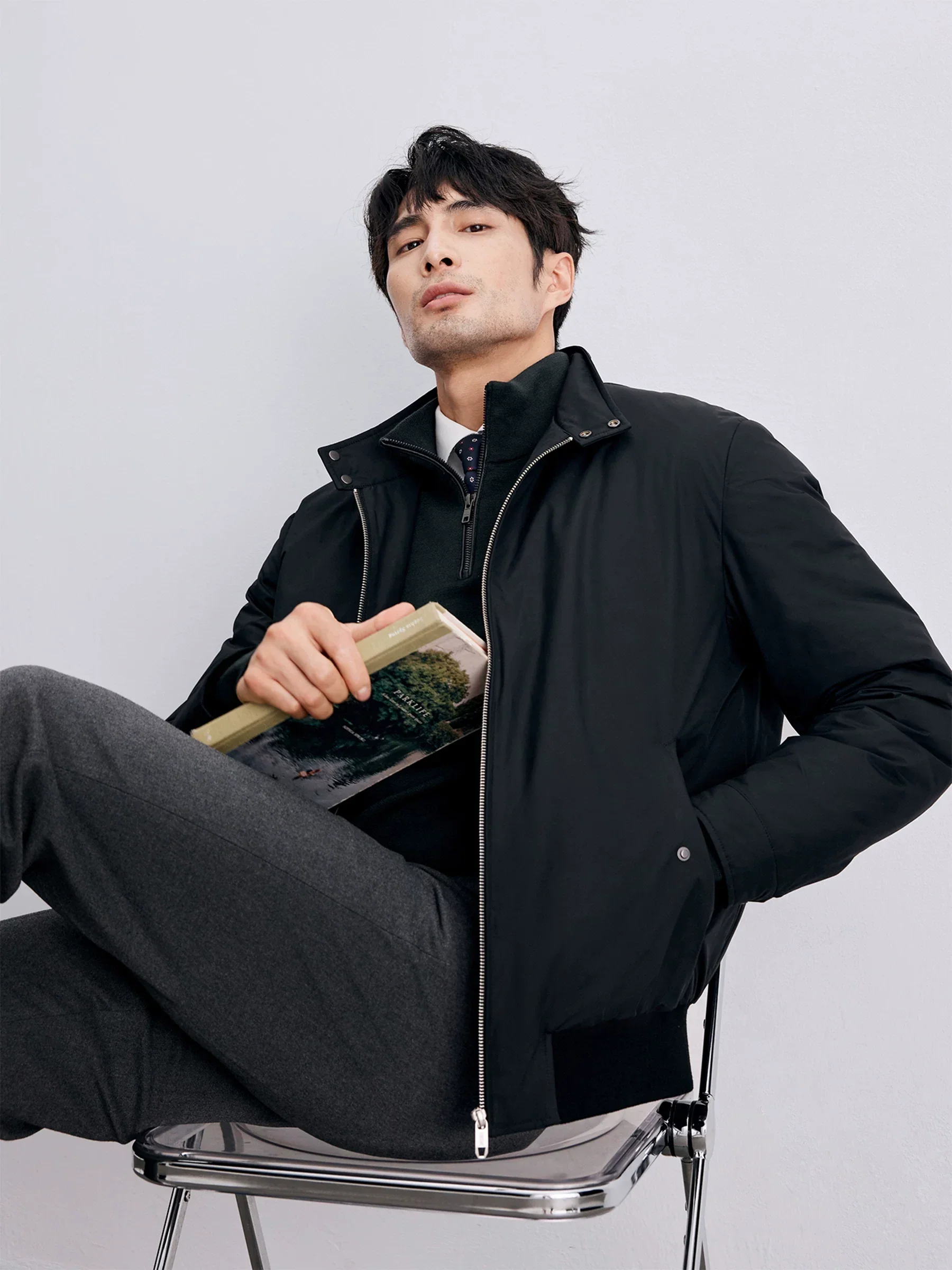 White Goose Down Harrington Jacket - Image 4